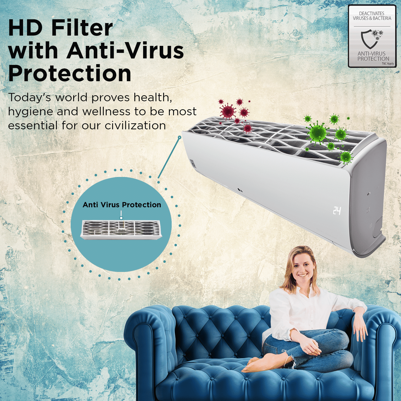 LG TS 5 in 1 Convertible 1.5 Ton 3 Star Hot & Cold Inverter Split AC with HD Filter (Copper Condenser, TS-H18VNXE.AMLG) LG TS 5 in 1 Convertible 1.5 Ton 3 Star Hot & Cold Inverter Split AC with HD Filter (Copper Condenser, TS-H18VNXE.AMLG)_7