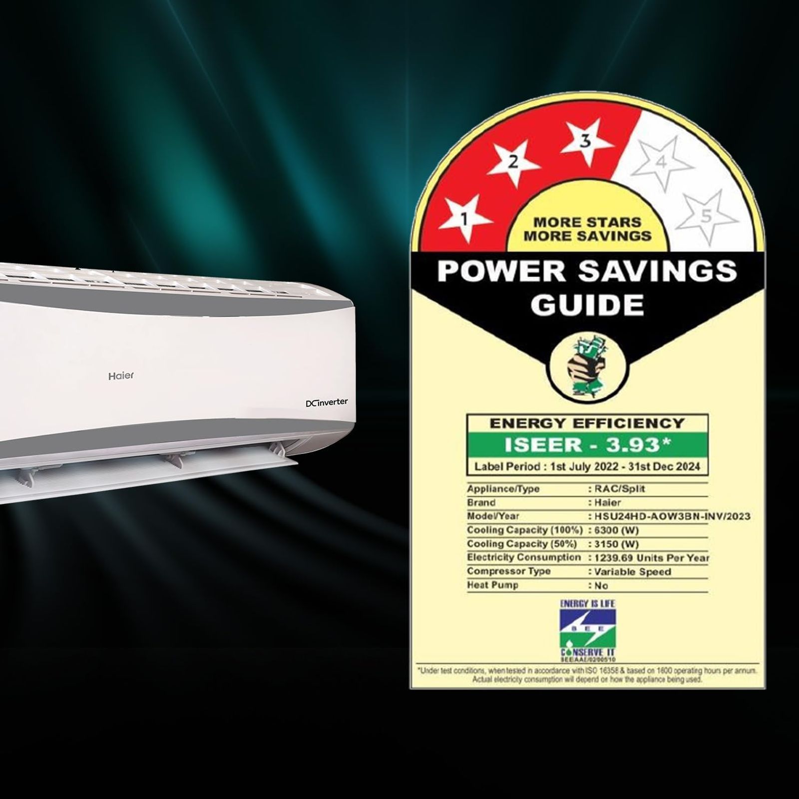 Haier Heavy Duty 7 in 1 Convertible 2 Ton 5 Star Hexa Inverter Split AC (Copper Condenser, Anti Dust Filter, HSU24HD-AOW5BN-INV)_17