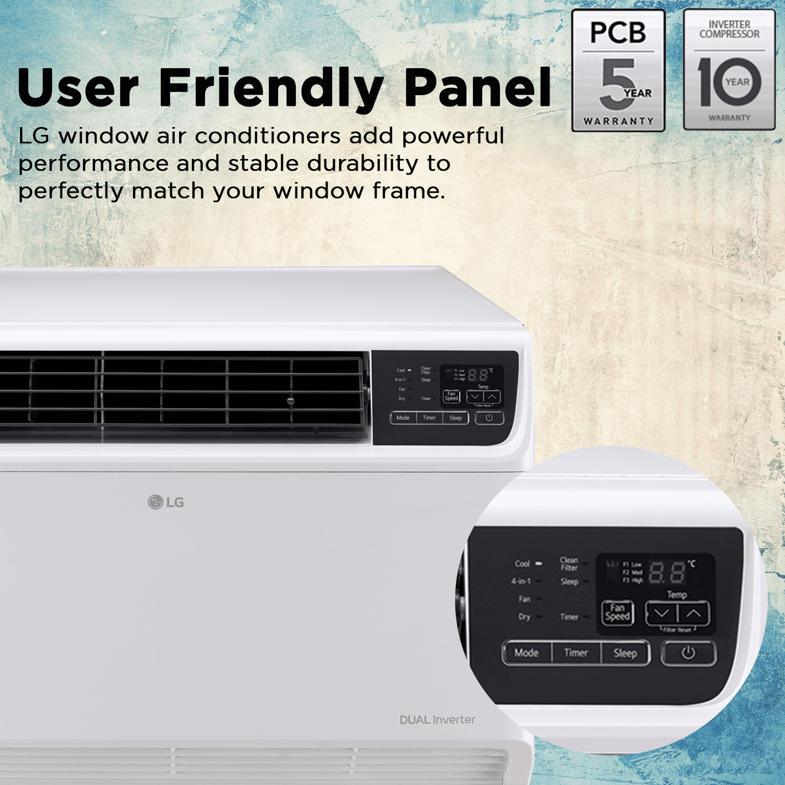 LG TW 4 in 1 Convertible 1.5 Ton 3 Star Dual Inverter Window AC with Dust Filter (Copper Condenser, TW-Q18WUXA.ASLG)_15