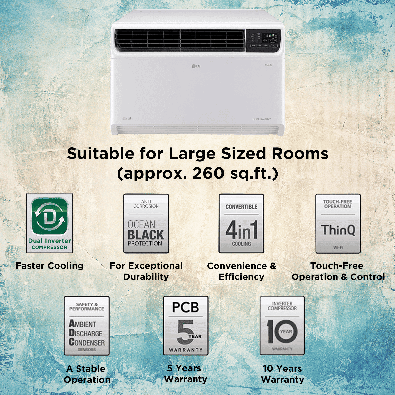 LG TW 4 in 1 Convertible 2 Ton 4 Star Dual Inverter Window Smart AC with Wi-Fi Supported (Copper Condenser, TW-Q24WWYA.ASLG) LG TW 4 in 1 Convertible 2 Ton 4 Star Dual Inverter Window Smart AC with Wi-Fi Supported (Copper Condenser, TW-Q24WWYA.ASLG)_12