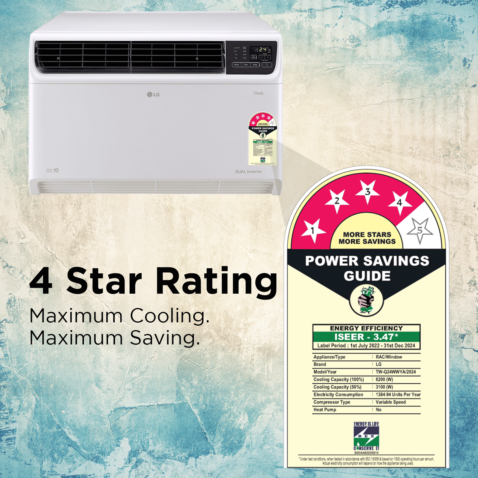 LG TW 4 in 1 Convertible 2 Ton 4 Star Dual Inverter Window Smart AC with Wi-Fi Supported (Copper Condenser, TW-Q24WWYA.ASLG) LG TW 4 in 1 Convertible 2 Ton 4 Star Dual Inverter Window Smart AC with Wi-Fi Supported (Copper Condenser, TW-Q24WWYA.ASLG)_20