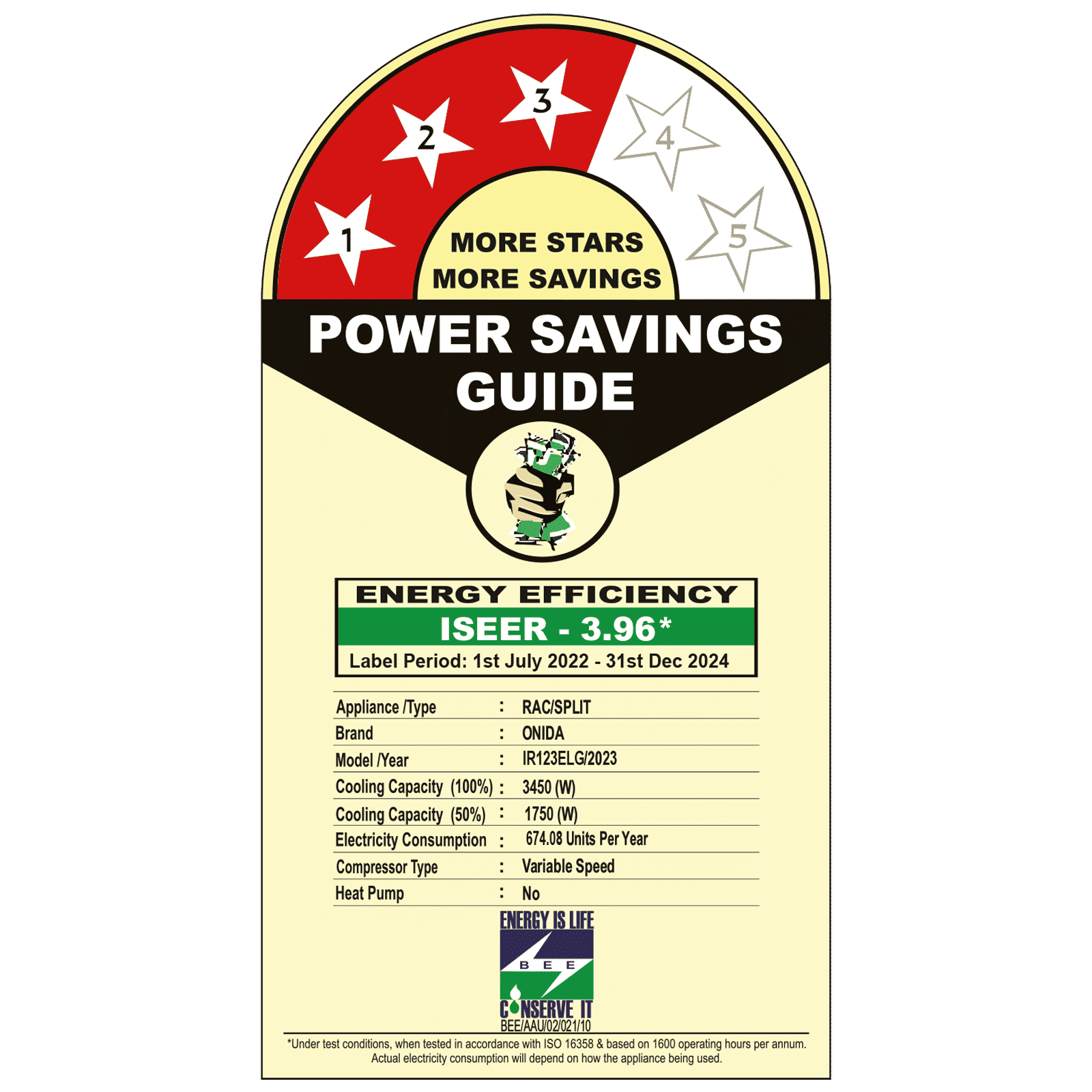 ONIDA Elegance 1 Ton 3 Star Inverter Split AC ( Copper Condenser, Neem Aurvedic Filter, IR123ELG)_3