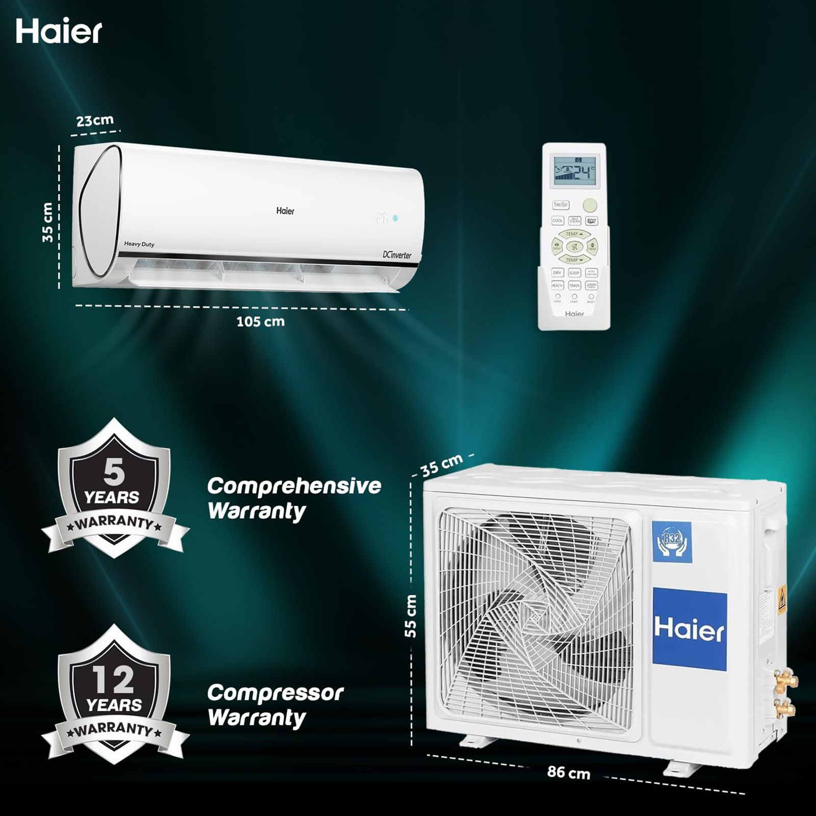 Haier 1.6 Ton 5 Star Triple Inverter Plus Split Smart AC with Wi-Fi Control (Copper Condenser, HSU19U-PYFC5BE-INV)_10