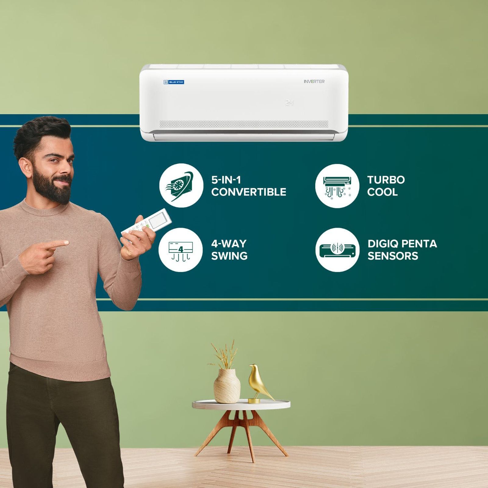Blue Star N Series 5 in 1 Convertible 1.5 Ton 5 Star Inverter Split Smart AC with Voice Command Technology (Copper Condenser, IC518NNURS) Blue Star N Series 5 in 1 Convertible 1.5 Ton 5 Star Inverter Split Smart AC with Voice Command Technology (Copper Condenser, IC518NNURS)_16