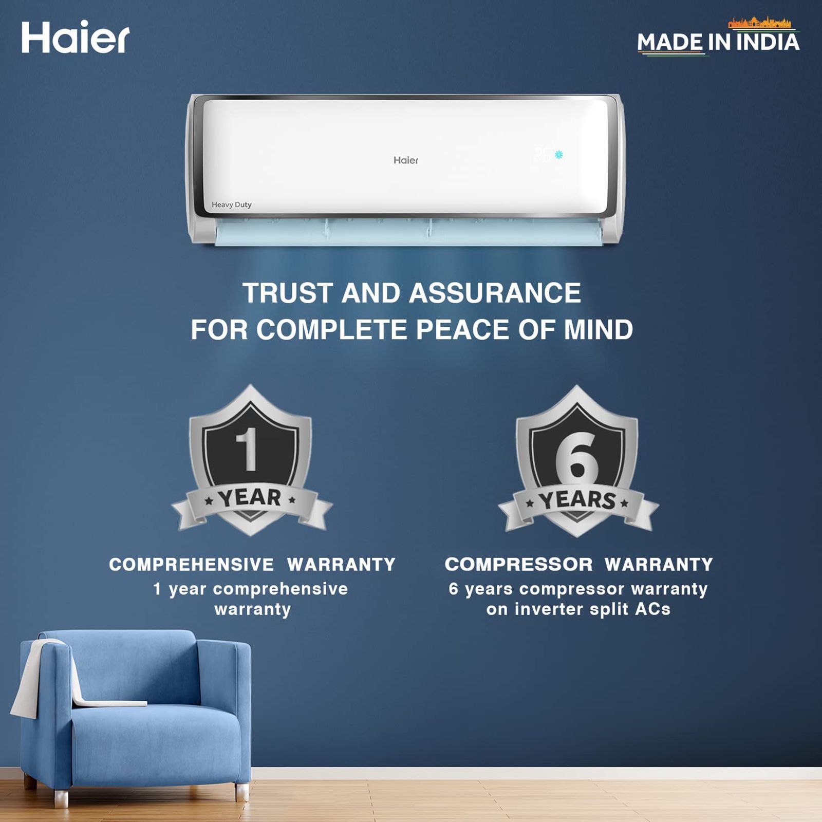Haier Turbocool 1.6 Ton 3 Star Fixed Speed Split AC (Copper Condenser, Anti Dust Filter, HSU19T-TXS3BE-FS) Haier Turbocool 1.6 Ton 3 Star Fixed Speed Split AC (Copper Condenser, Anti Dust Filter, HSU19T-TXS3BE-FS)_11