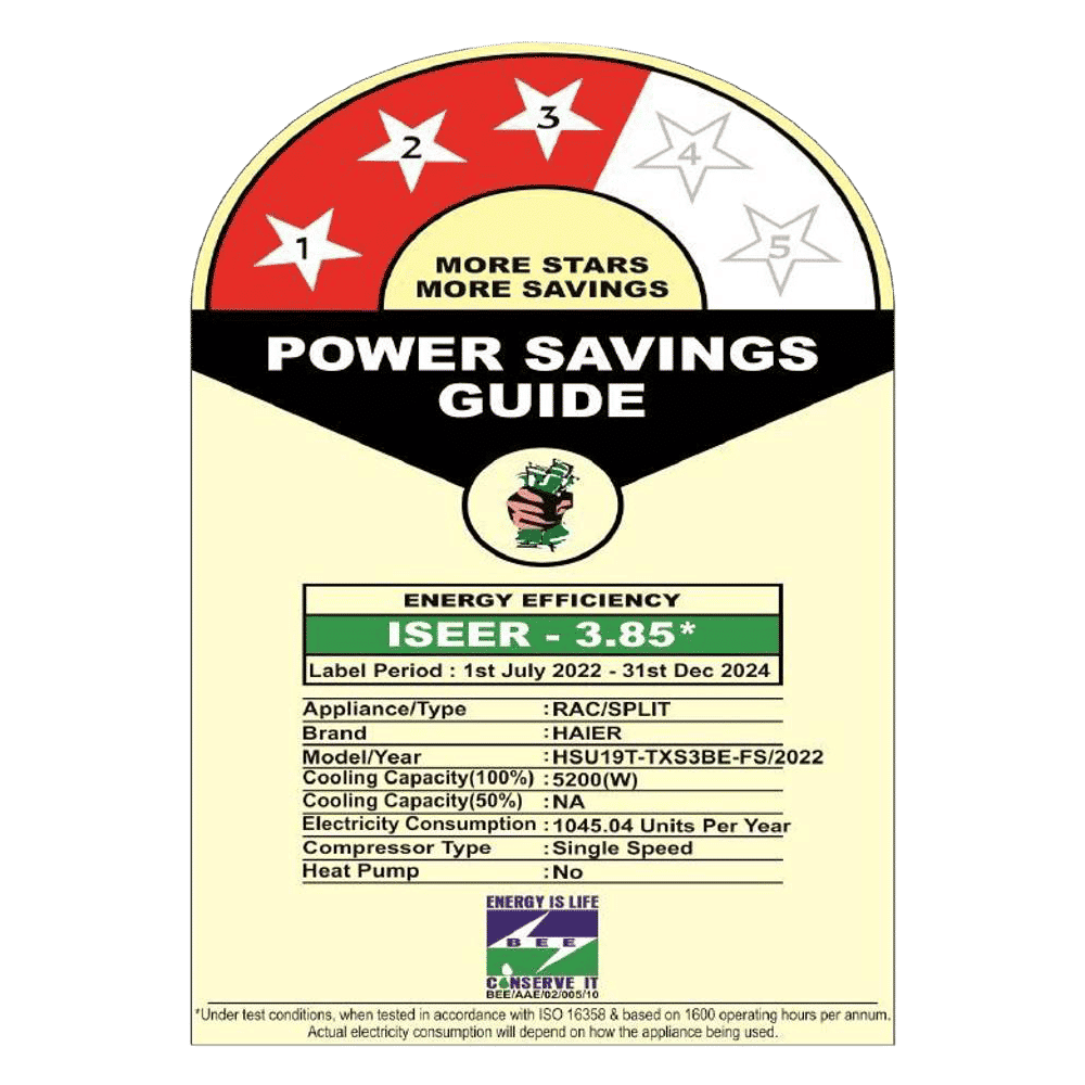 Haier Turbocool 1.6 Ton 3 Star Fixed Speed Split AC (Copper Condenser, Anti Dust Filter, HSU19T-TXS3BE-FS) Haier Turbocool 1.6 Ton 3 Star Fixed Speed Split AC (Copper Condenser, Anti Dust Filter, HSU19T-TXS3BE-FS)_3