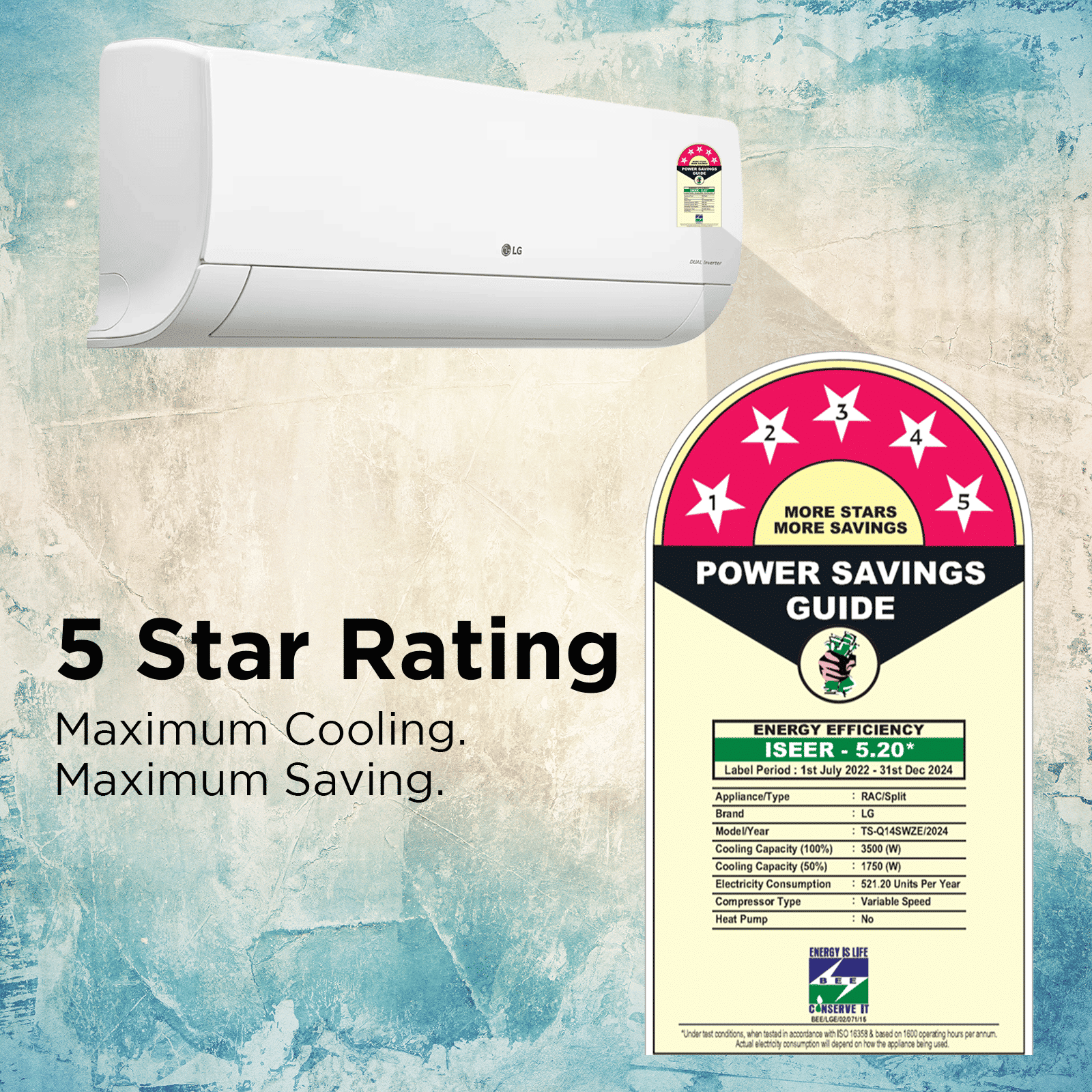 LG TS 6 in 1 Convertible 1 Ton 5 Star Dual Inverter Split Smart AC with Wi-Fi Supported (Copper Condenser, TS-Q14SWZE.AMLG) LG TS 6 in 1 Convertible 1 Ton 5 Star Dual Inverter Split Smart AC with Wi-Fi Supported (Copper Condenser, TS-Q14SWZE.AMLG)_10