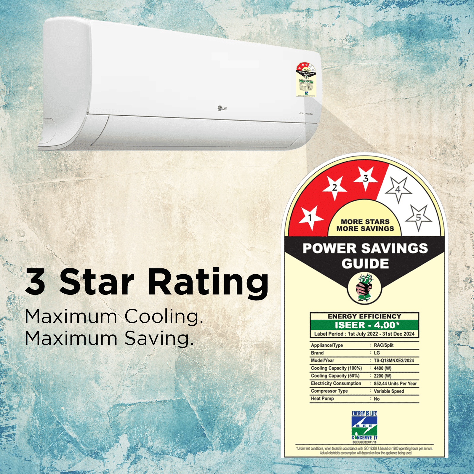 LG TS 6 in 1 Convertible 1.5 Ton 3 Star Dual Inverter Split AC with Smart Diagnosis System (Copper Condenser, TS-Q18MNXE.AMLG)_5