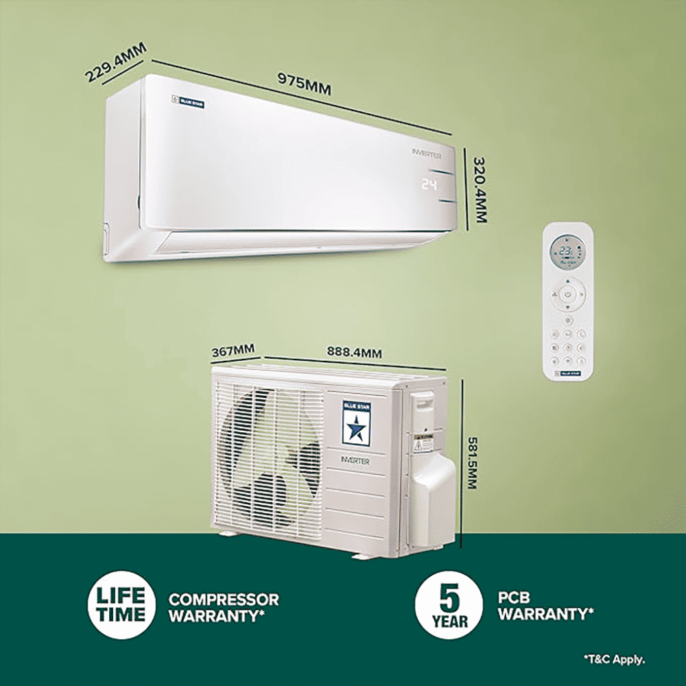 Blue Star Y Series 5 in 1 Convertible 1.5 Ton 5 Star Inverter Split Smart AC with Voice Command Technology (Copper Condenser, IC518YNURS)_11