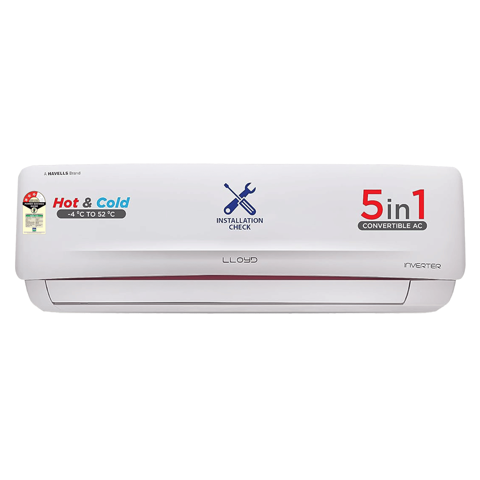 LLOYD Arctic 5 in 1 Convertible 1.5 Ton 3 Star Hot and Cold Inverter Split AC with Anti Viral Dust Filter (Copper Condenser, GLS18H3FWRHP)_1