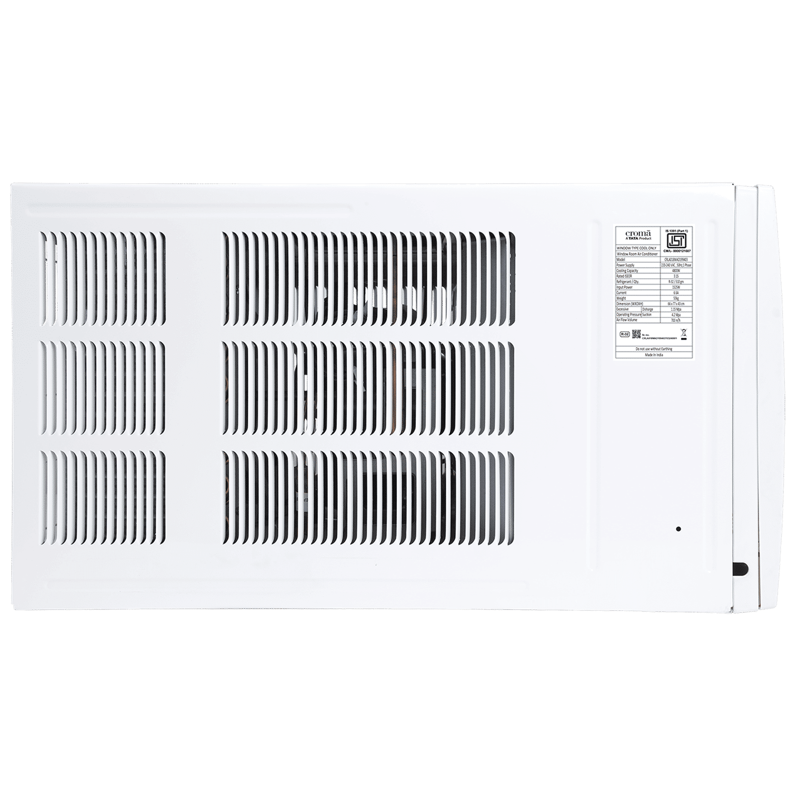 Croma 1.5 Ton 3 Star Fixed Speed Window AC (Copper Condenser, Dust Filter, CRLA018WAD199403)_10