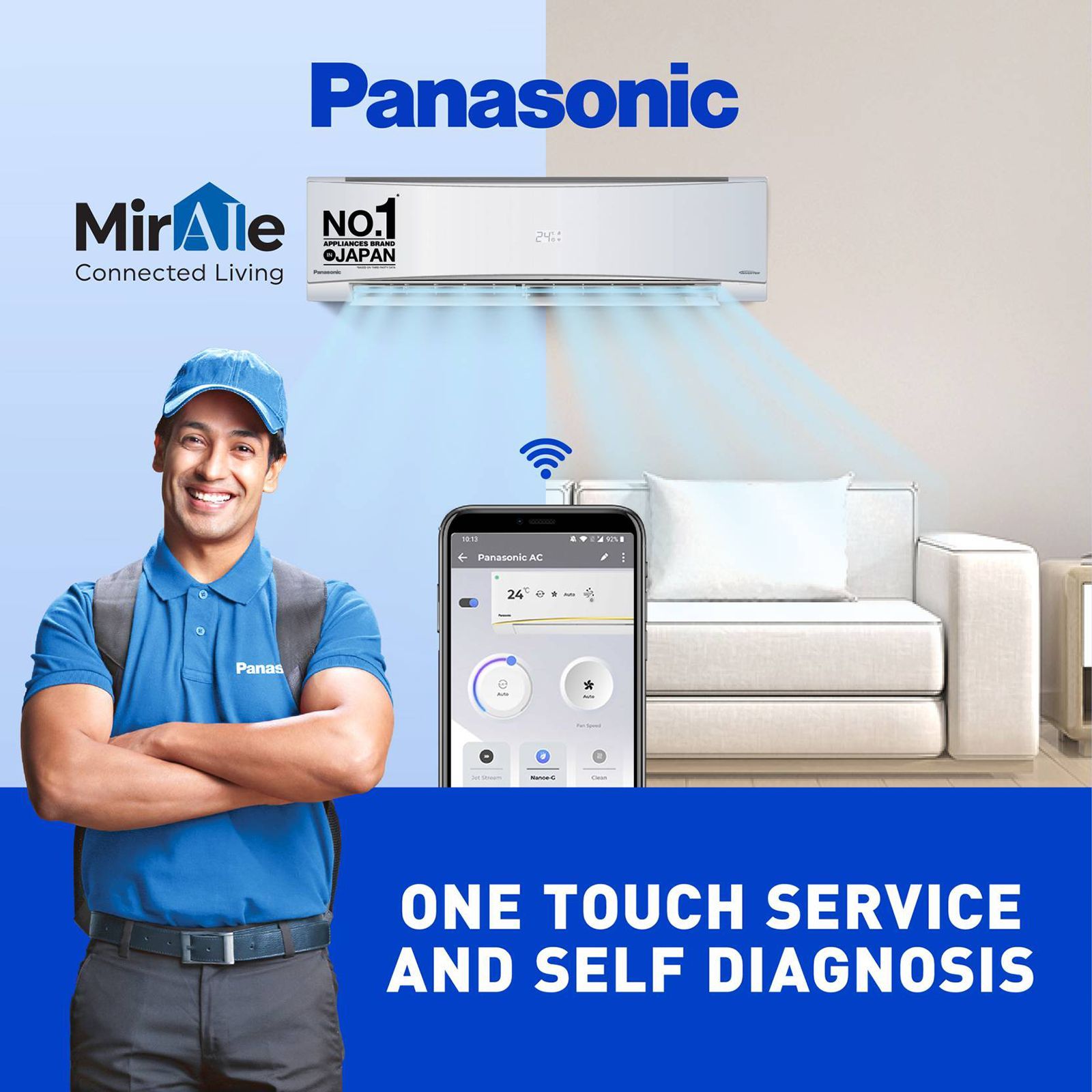 Panasonic SU 7 in 1 Convertible 1 Ton 3 Star Inverter Split Smart AC with Wi-Fi Enabled (Copper Condenser, CS/CU-SU12YKYWA)_9