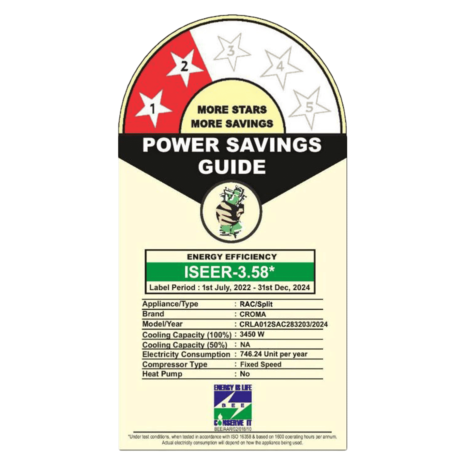 Croma 1 Ton 2 Star Split AC (Copper Condenser, Dust Filter) Croma 1 Ton 2 Star Split AC (Copper Condenser, Dust Filter)_3