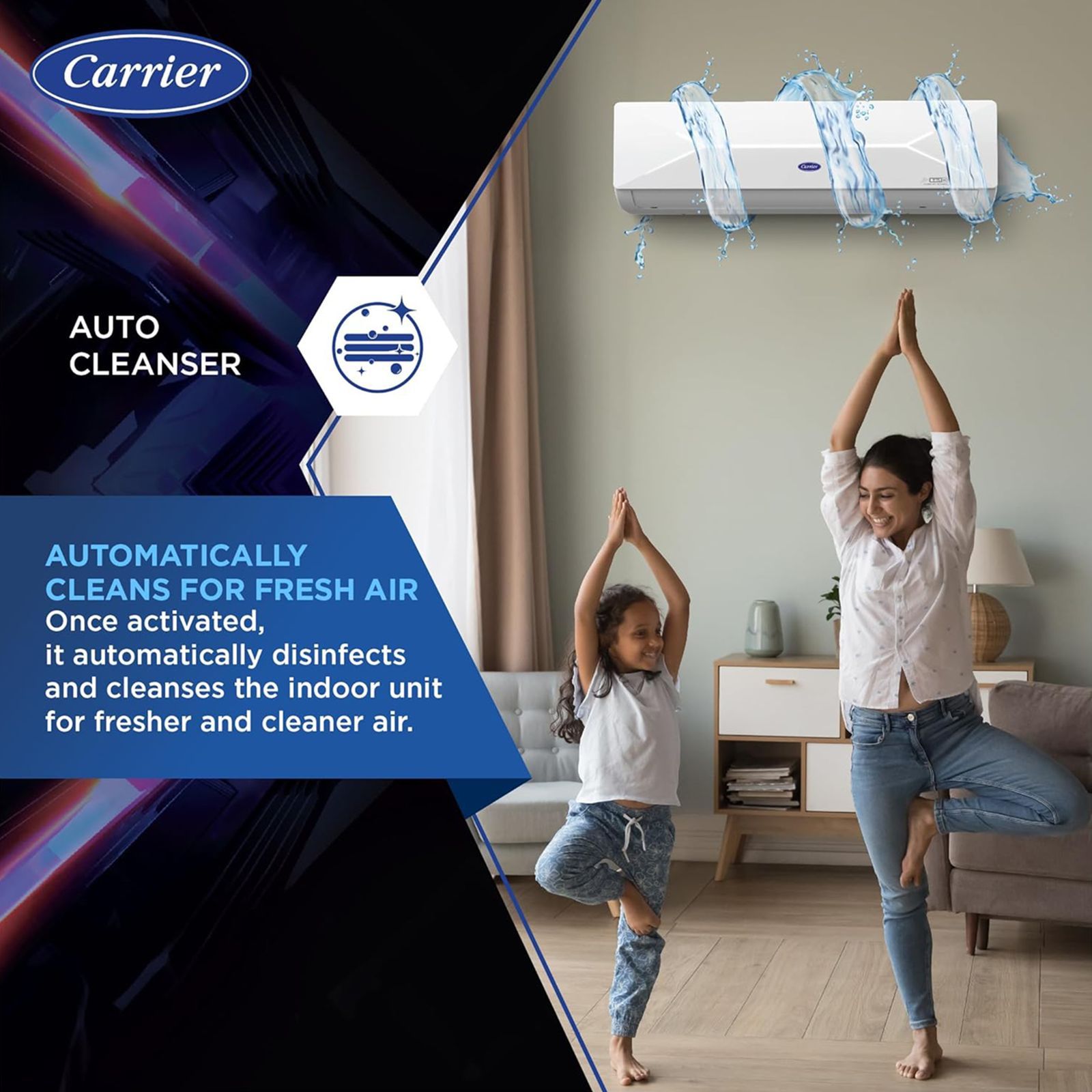 Carrier Xcel Lumo Exi 6 in 1 Convertible 1.5 Ton 3 Star Inverter Split AC with Auto Cleanser (Copper Condenser, CAI18CL3R34F0)_11