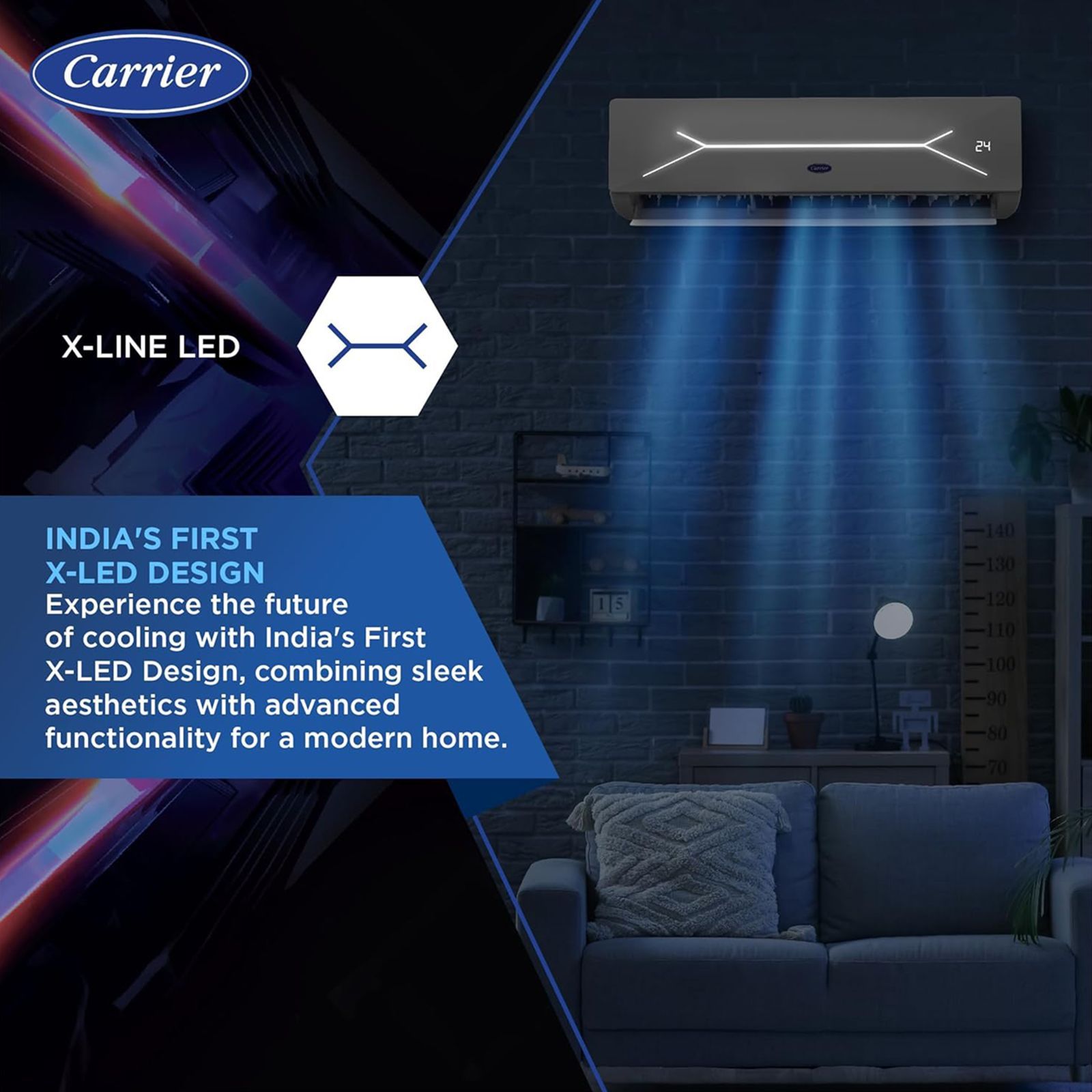 Carrier Xcel Lumo Exi 6 in 1 Convertible 1.5 Ton 3 Star Inverter Split AC with Auto Cleanser (Copper Condenser, CAI18CL3R34F0)_15