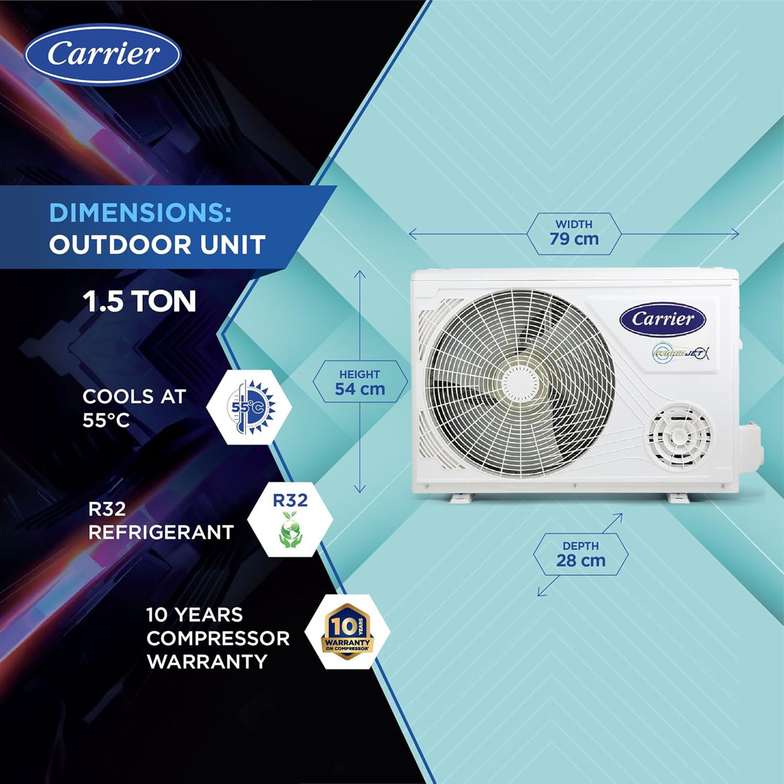 Carrier Xcel Lumo Exi 6 in 1 Convertible 1.5 Ton 3 Star Inverter Split AC with Auto Cleanser (Copper Condenser, CAI18CL3R34F0)_18