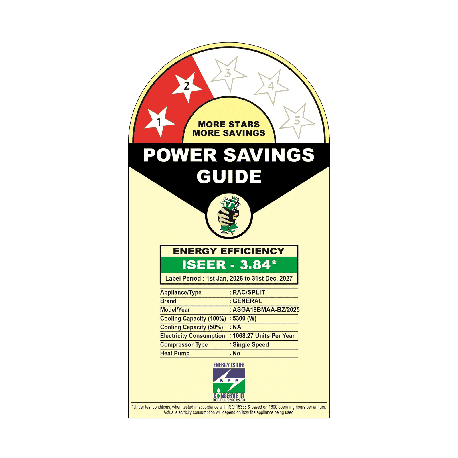 O GENERAL BMA Series 1.5 Ton 2 Star Split AC (Copper Condenser, Dust Filter, ASGA18BMAA-B)_3