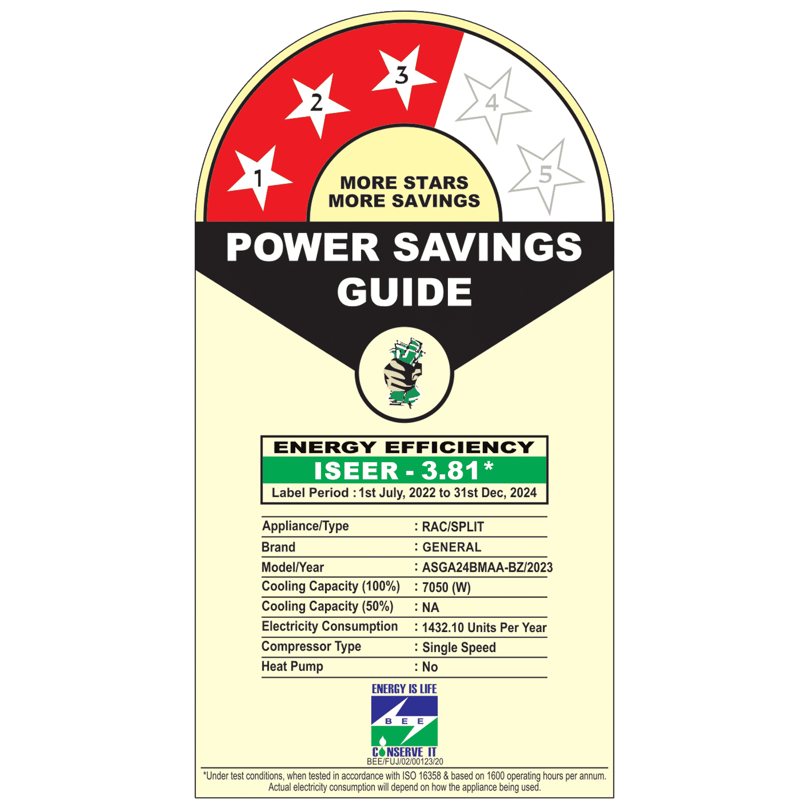 O GENERAL BMA Series 2 Ton 3 Star Split AC (Copper Condenser, ASGA24BMAA-B)_3