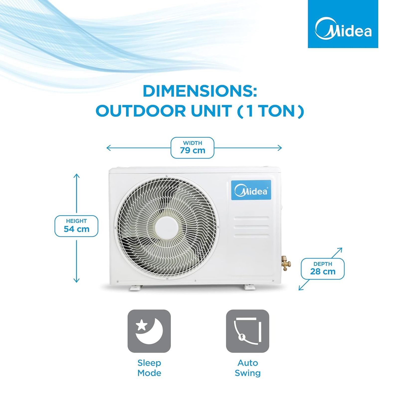 Midea Santis Pro Plus Deluxe 4 in 1 Convertible 1 Ton 3 Star Inverter Split AC with Auto Cleanser (Copper Condenser, MAI12SP3R33F0) Midea Santis Pro Plus Deluxe 4 in 1 Convertible 1 Ton 3 Star Inverter Split AC with Auto Cleanser (Copper Condenser, MAI12SP3R33F0)_9