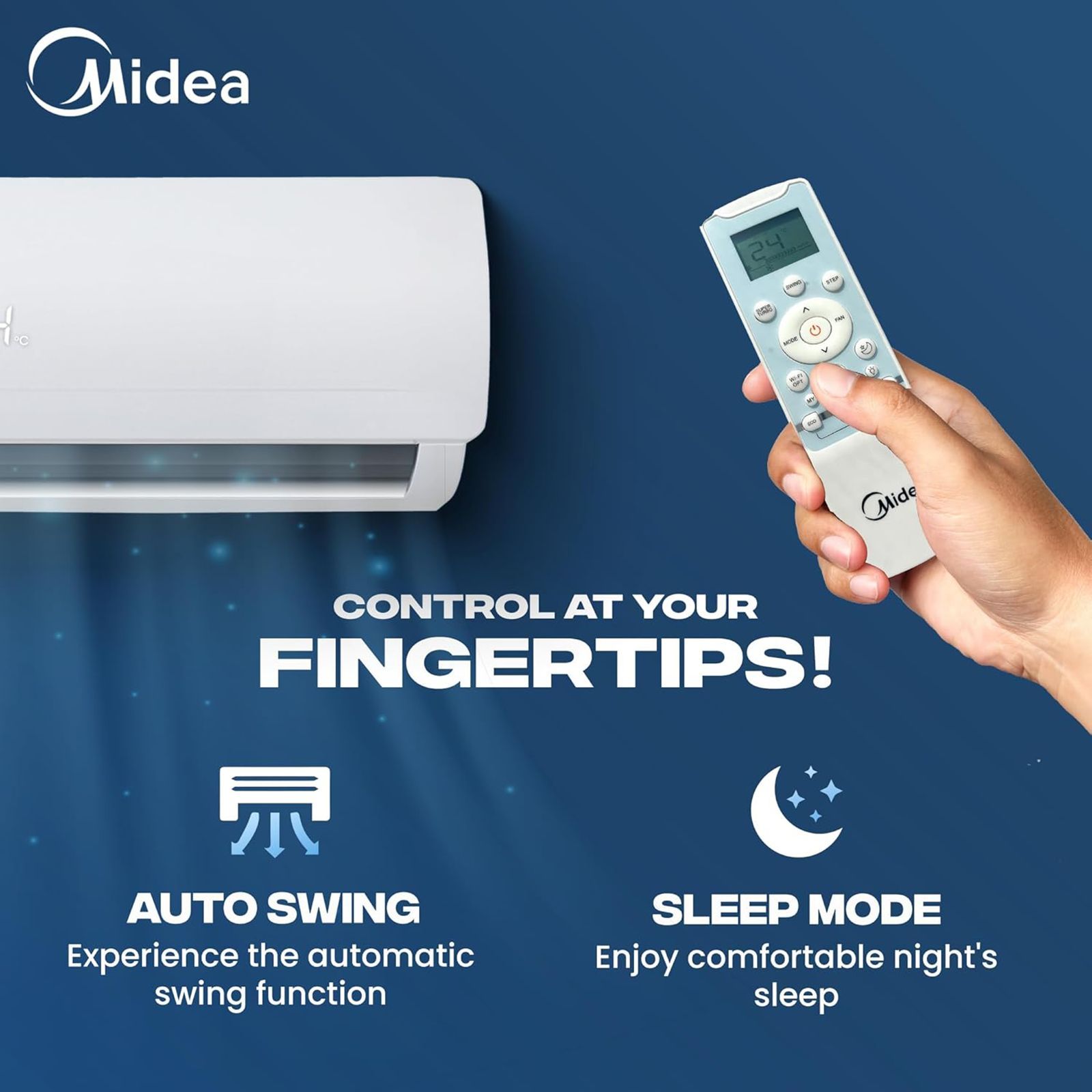 Midea Santis Pro Plus Deluxe 4 in 1 Convertible 1 Ton 3 Star Inverter Split AC with Auto Cleanser (Copper Condenser, MAI12SP3R33F0) Midea Santis Pro Plus Deluxe 4 in 1 Convertible 1 Ton 3 Star Inverter Split AC with Auto Cleanser (Copper Condenser, MAI12SP3R33F0)_14
