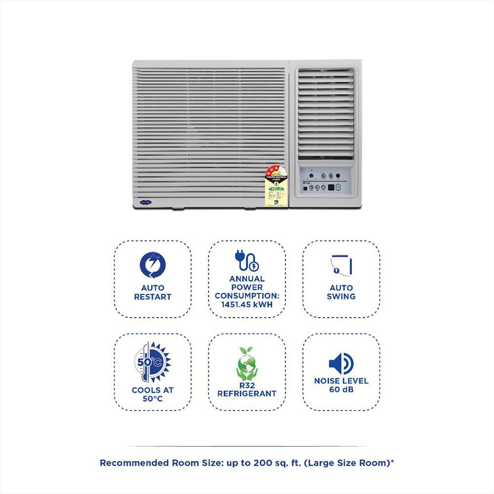 Carrier Estrella Ex 2 Ton 3 Star Fixed Speed Window AC (Copper Condenser, Dust Filter, CAW24EC3R32F0)_12