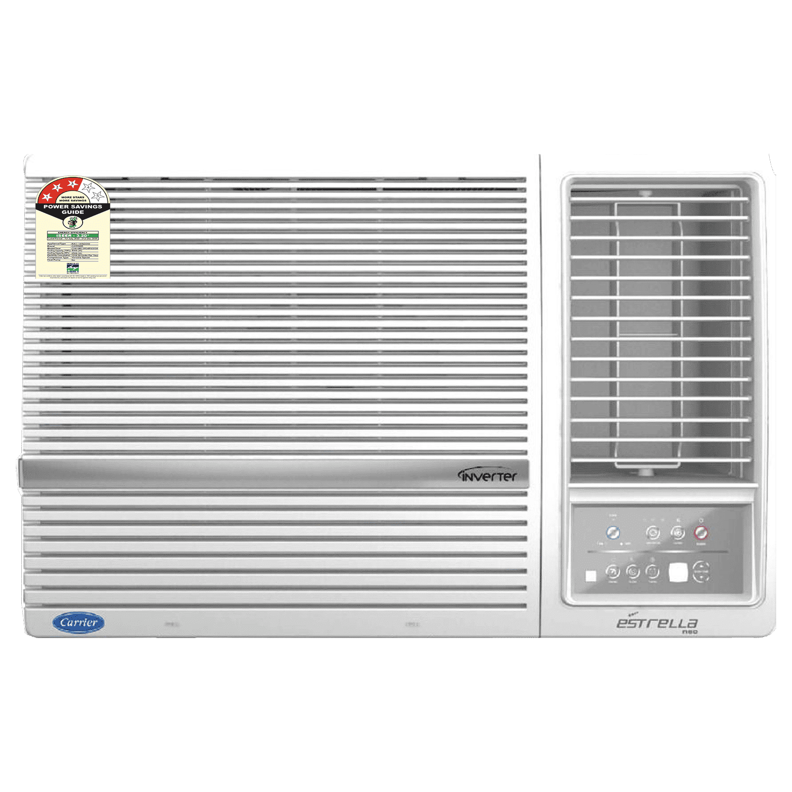 Carrier Estrella Exi 1.5 Ton 3 Star Inverter Window AC (Copper Condenser, Dust Filter, CIW18EC3R34F0) Carrier Estrella Exi 1.5 Ton 3 Star Inverter Window AC (Copper Condenser, Dust Filter, CIW18EC3R34F0)_1