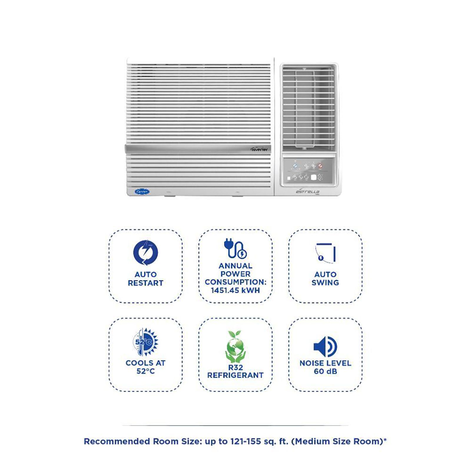 Carrier Estrella Exi 1.5 Ton 3 Star Inverter Window AC (Copper Condenser, Dust Filter, CIW18EC3R34F0) Carrier Estrella Exi 1.5 Ton 3 Star Inverter Window AC (Copper Condenser, Dust Filter, CIW18EC3R34F0)_11