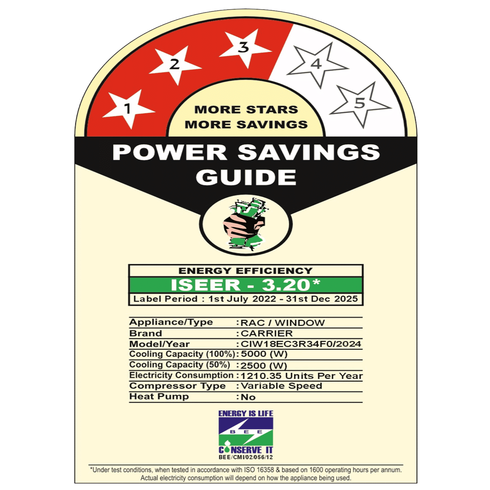 Carrier Estrella Exi 1.5 Ton 3 Star Inverter Window AC (Copper Condenser, Dust Filter, CIW18EC3R34F0) Carrier Estrella Exi 1.5 Ton 3 Star Inverter Window AC (Copper Condenser, Dust Filter, CIW18EC3R34F0)_2