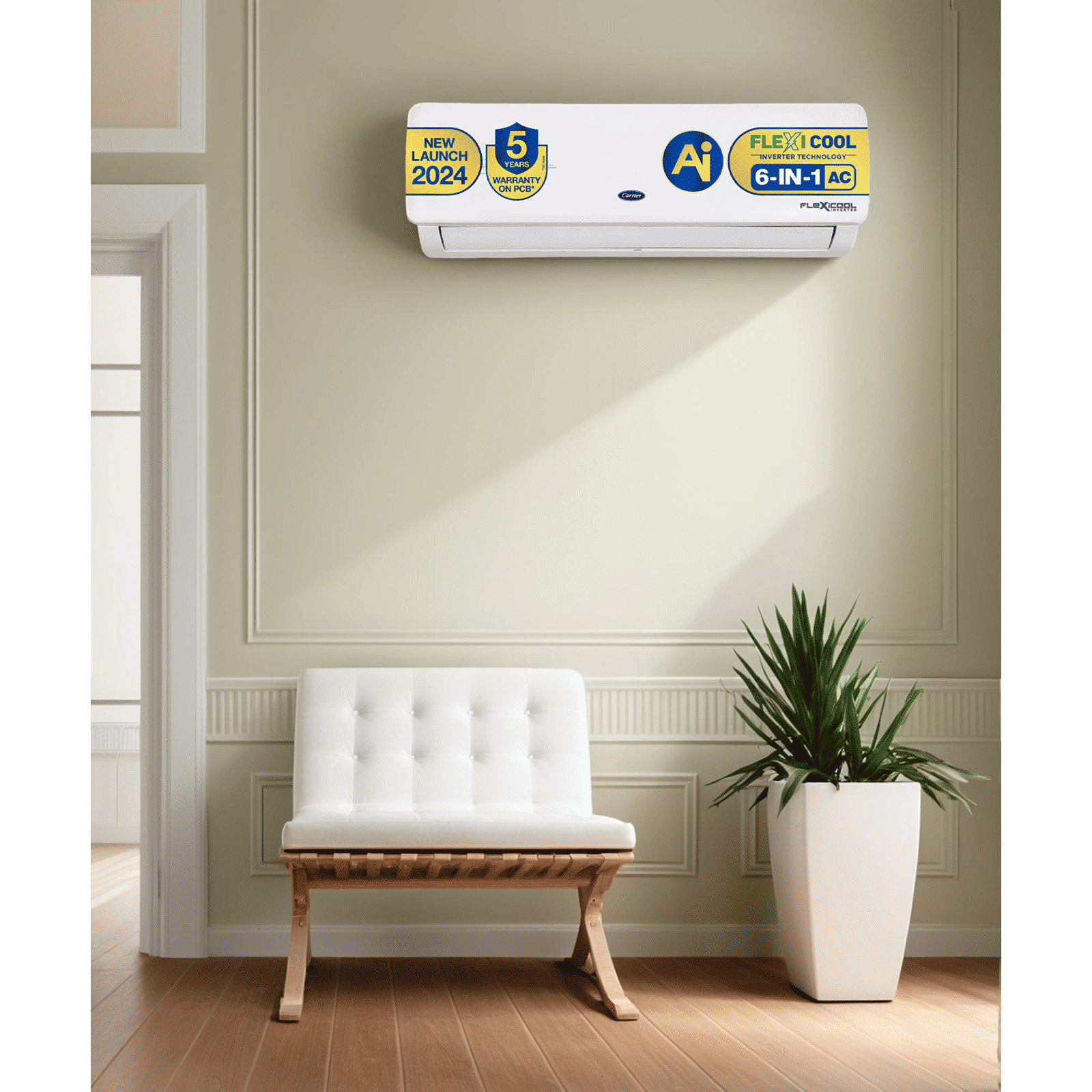 Carrier Ester Neo Plus Exi 6 in 1 Convertible 1.5 Ton 3 Star Inverter Split AC with Auto Cleanser (Copper Condenser, CAI18ER3R34F0)_2