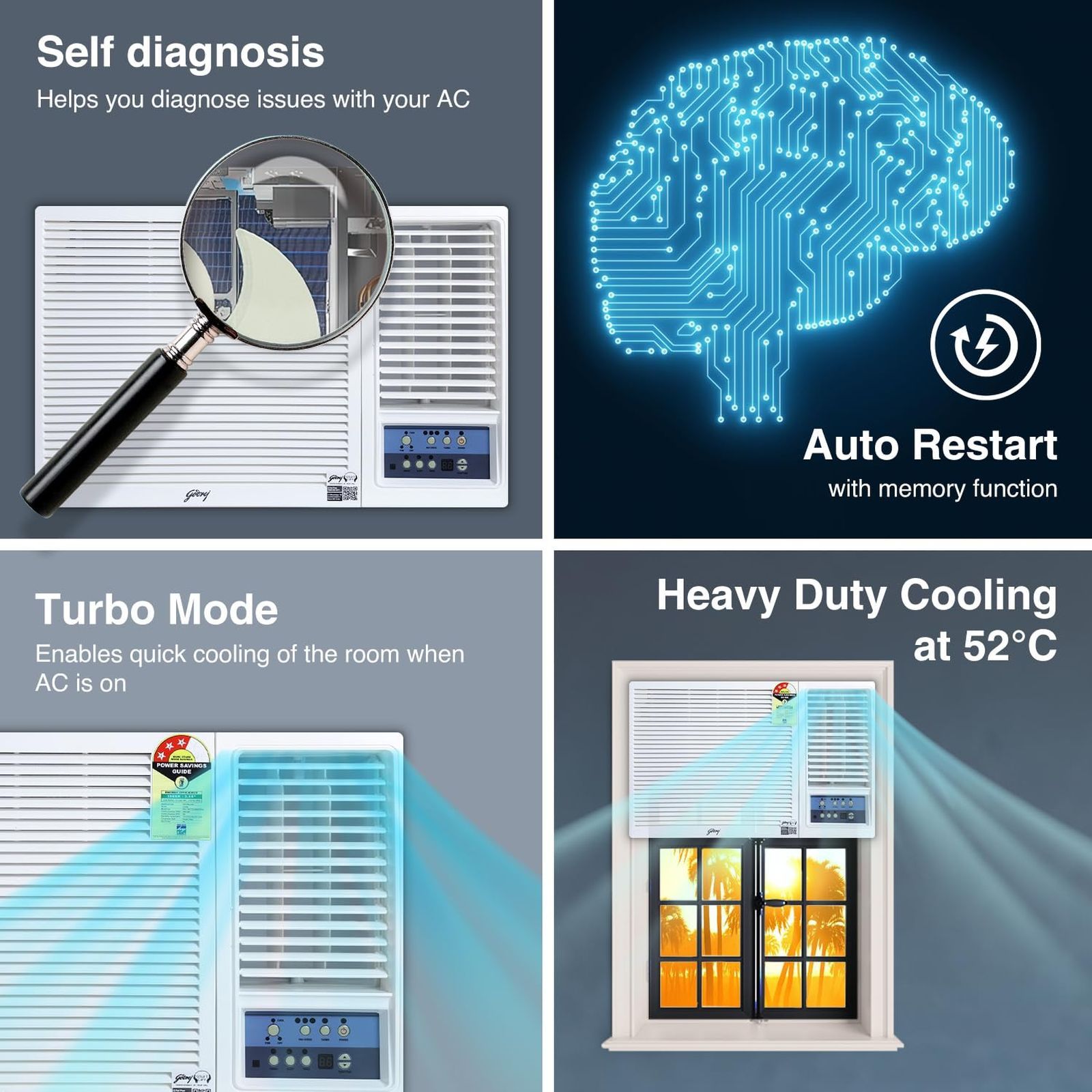 Godrej 1.5 Ton 3 Star Fixed Speed Window AC (Copper Condenser, Anti Dust Filter, WFC 18UTC3-WWA)_5