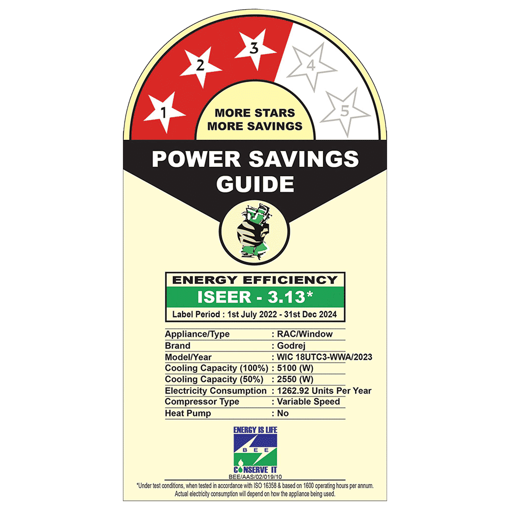 Godrej 1.5 Ton 3 Star Inverter Window AC (Copper Condenser, Anti Dust Filter, WIC 18UTC3 WWA) Godrej 1.5 Ton 3 Star Inverter Window AC (Copper Condenser, Anti Dust Filter, WIC 18UTC3 WWA)_3