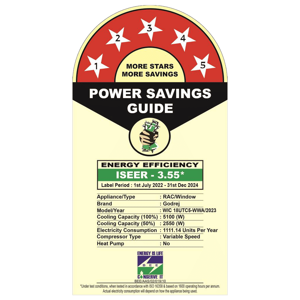 Godrej 1.5 Ton 5 Star Inverter Window AC (Copper Condenser, Anti Dust Filter, WIC 18UTC5-WWA) Godrej 1.5 Ton 5 Star Inverter Window AC (Copper Condenser, Anti Dust Filter, WIC 18UTC5-WWA)_3