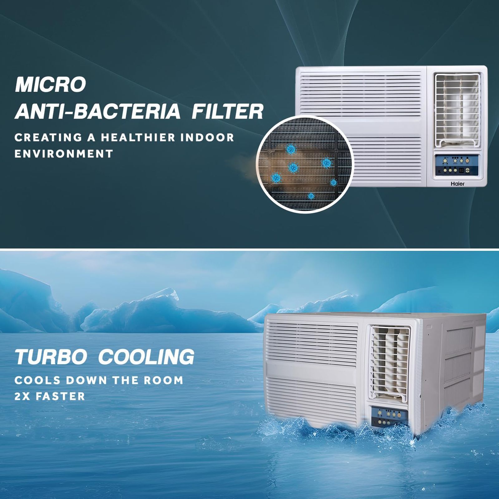 Haier 1.5 Ton 3 Star Fixed Speed Window AC (Copper Condenser, Anti Bacterial Filter, HWU18F-AOW3BN-FS) Haier 1.5 Ton 3 Star Fixed Speed Window AC (Copper Condenser, Anti Bacterial Filter, HWU18F-AOW3BN-FS)_12