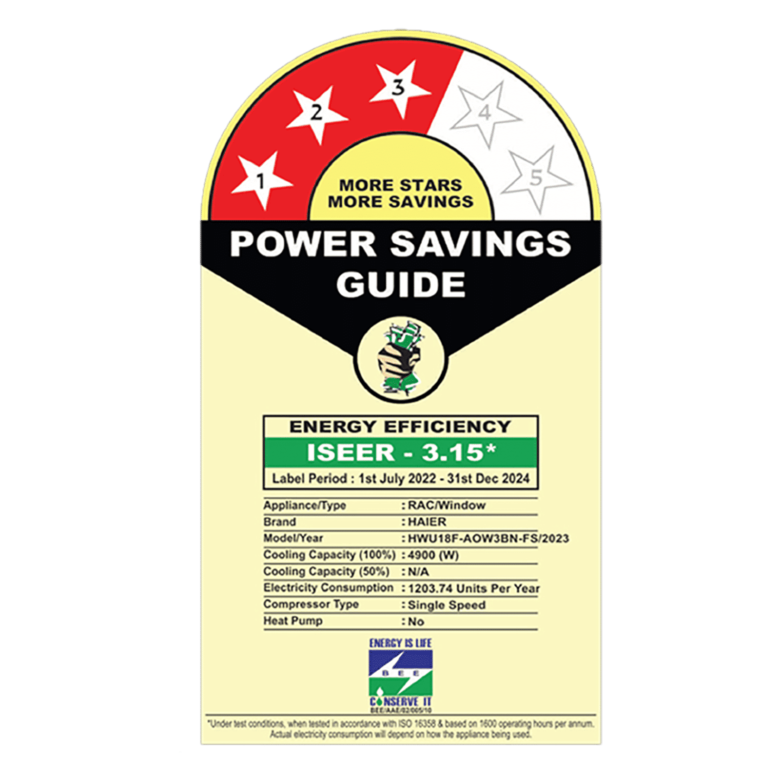Haier 1.5 Ton 3 Star Fixed Speed Window AC (Copper Condenser, Anti Bacterial Filter, HWU18F-AOW3BN-FS) Haier 1.5 Ton 3 Star Fixed Speed Window AC (Copper Condenser, Anti Bacterial Filter, HWU18F-AOW3BN-FS)_3