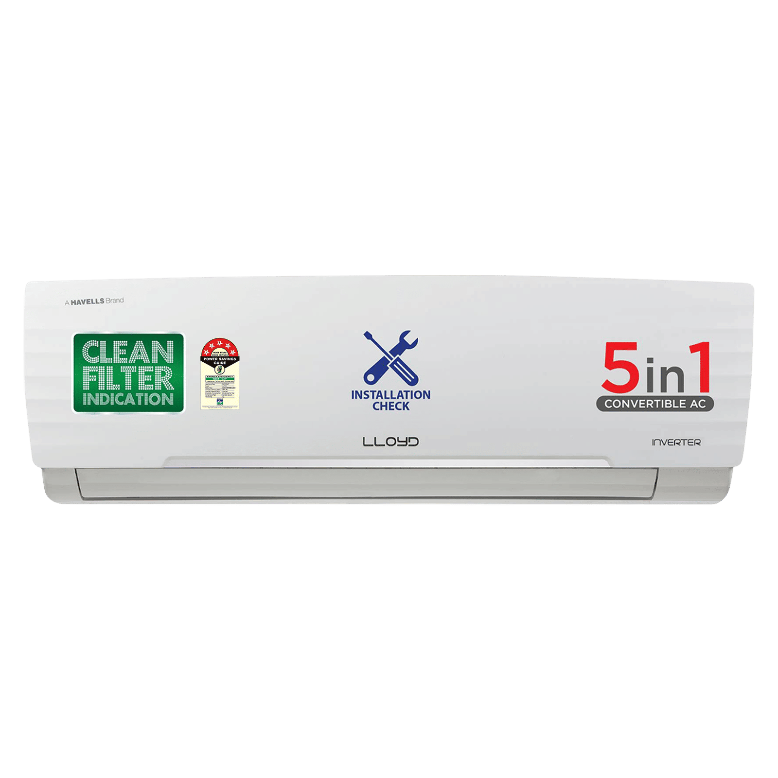 LLOYD 5 in 1 Convertible 1 Ton 5 Star Inverter Split AC with PM 2.5 Filter (Copper Condenser, GLS12I5FWBEV) LLOYD 5 in 1 Convertible 1 Ton 5 Star Inverter Split AC with PM 2.5 Filter (Copper Condenser, GLS12I5FWBEV)_1