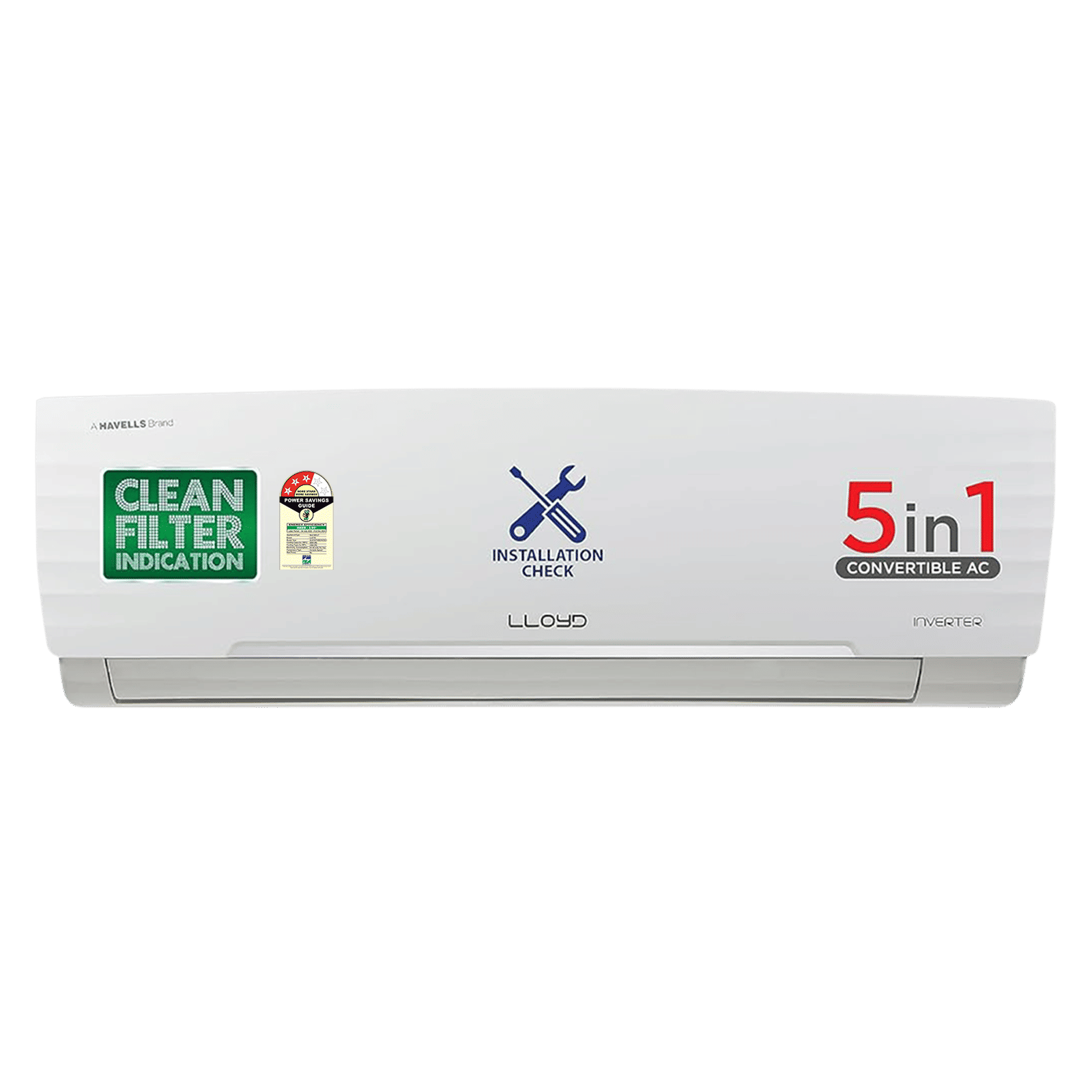 LLOYD 5 in 1 Convertible 1.5 Ton 3 Star Inverter Split AC with Anti-Viral Dust Filter ( Copper Condenser, GLS18I3FWBEW) LLOYD 5 in 1 Convertible 1.5 Ton 3 Star Inverter Split AC with Anti-Viral Dust Filter ( Copper Condenser, GLS18I3FWBEW)_1