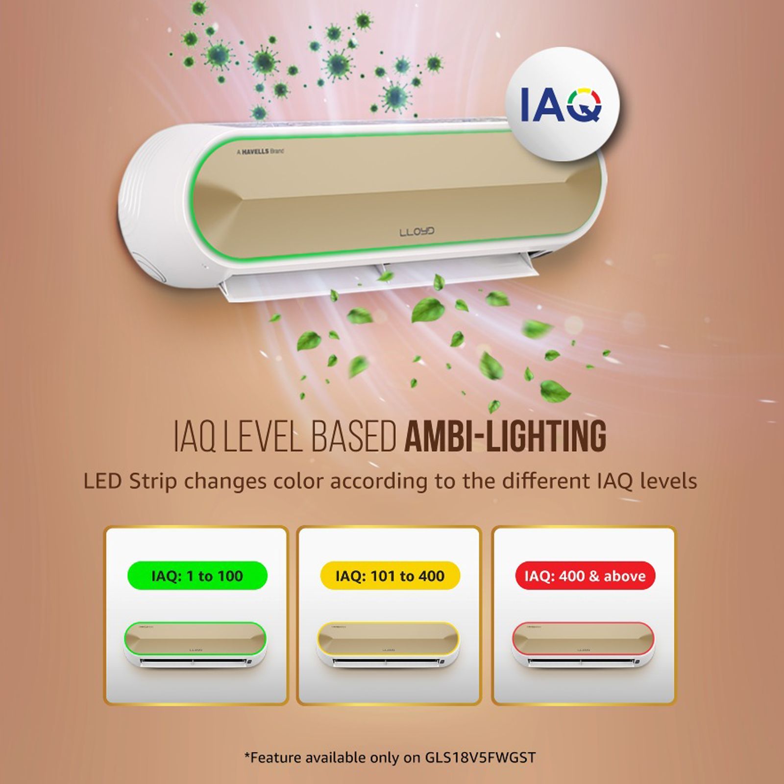 LLOYD Stellar 6 in 1 Convertible 1.5 Ton 5 Star Inverter Split Smart AC with Wi-Fi Supported (Copper Condenser, GLS18V5FWGST) LLOYD Stellar 6 in 1 Convertible 1.5 Ton 5 Star Inverter Split Smart AC with Wi-Fi Supported (Copper Condenser, GLS18V5FWGST)_17