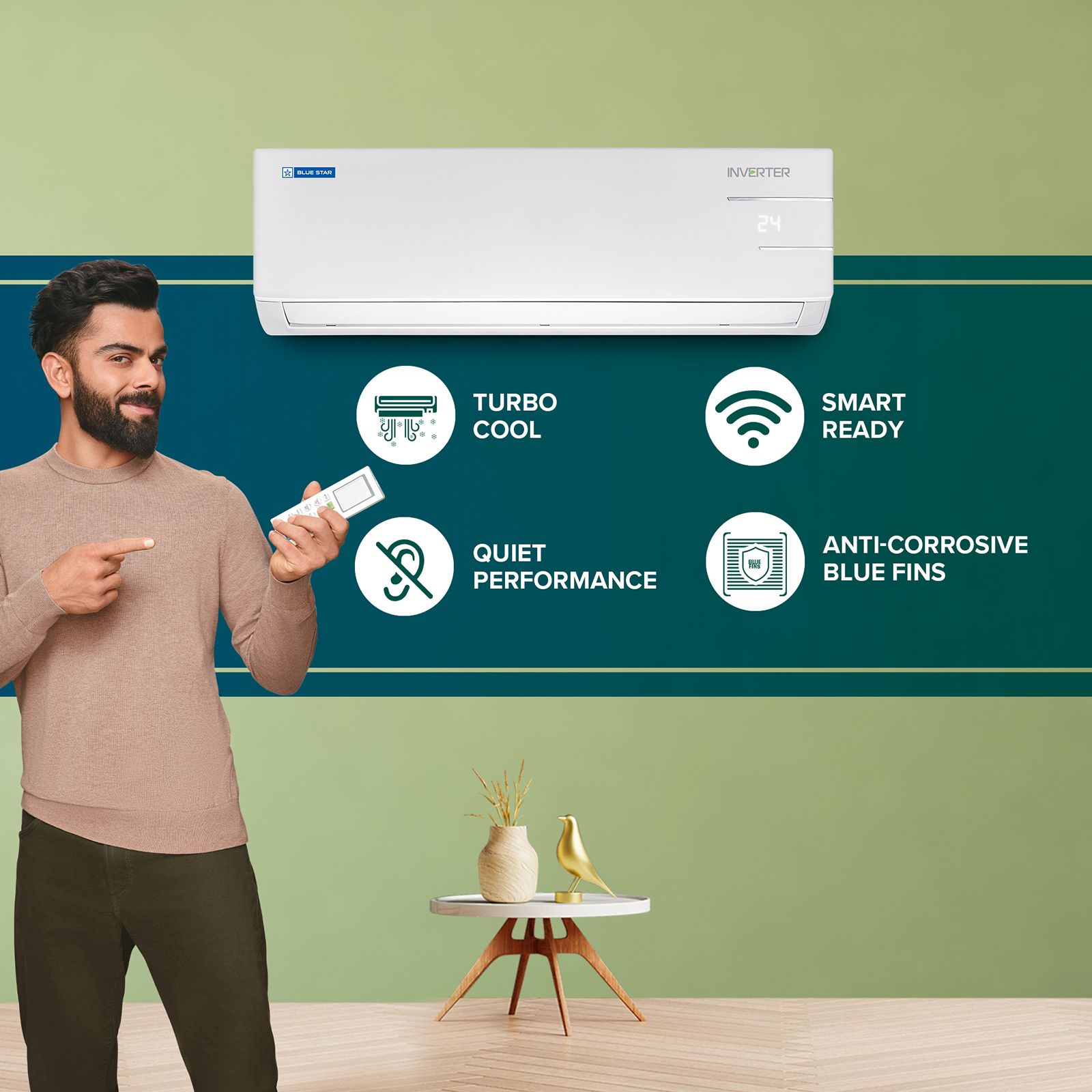 Blue Star Y Series 5 in 1 Convertible 1 Ton 3 Star Inverter Split AC with Dust Filter (Copper Condenser, IE312YNU) Blue Star Y Series 5 in 1 Convertible 1 Ton 3 Star Inverter Split AC with Dust Filter (Copper Condenser, IE312YNU)_5