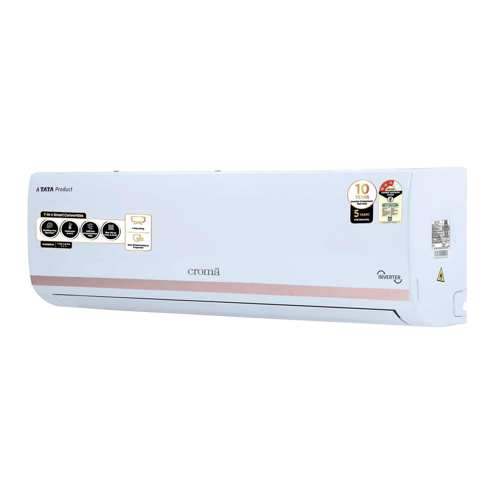 Croma 7 in 1 Convertible 1 Ton 3 Star Inverter Split AC with Temperature Sensor (2025 Model, Copper Condenser, CRLA012IND283264) Croma 7 in 1 Convertible 1 Ton 3 Star Inverter Split AC with Temperature Sensor (2025 Model, Copper Condenser, CRLA012IND283264)_10