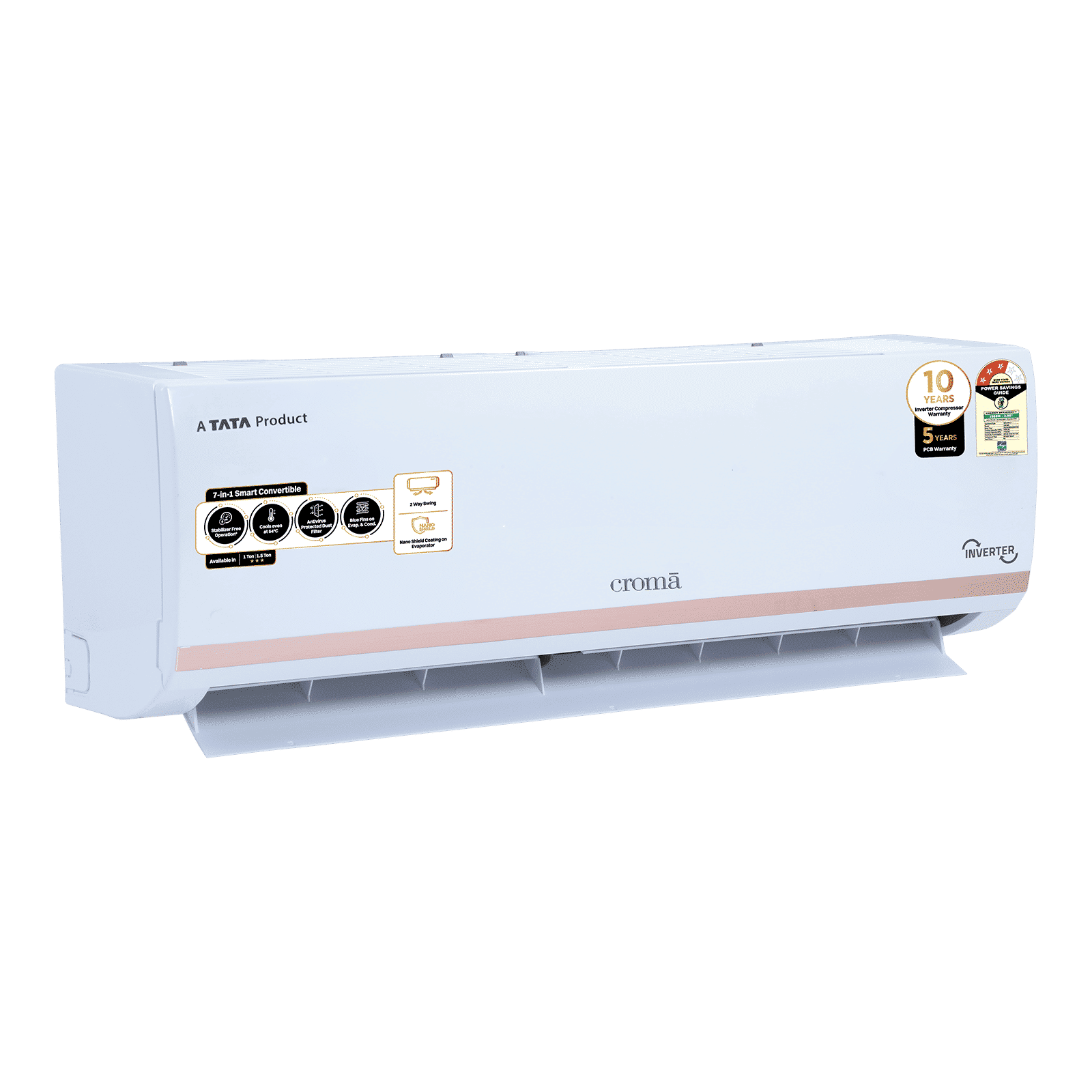 Croma 7 in 1 Convertible 1 Ton 3 Star Inverter Split AC with Temperature Sensor (2025 Model, Copper Condenser, CRLA012IND283264) Croma 7 in 1 Convertible 1 Ton 3 Star Inverter Split AC with Temperature Sensor (2025 Model, Copper Condenser, CRLA012IND283264)_12