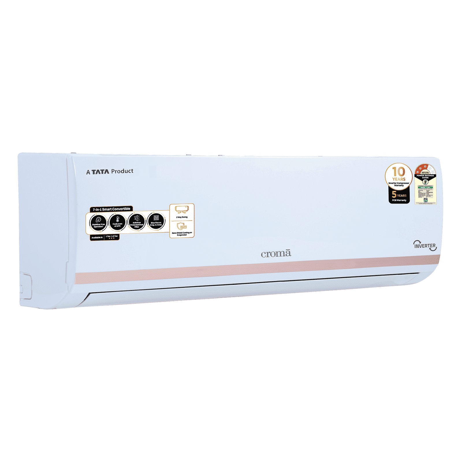 Croma 7 in 1 Convertible 1 Ton 3 Star Inverter Split AC with Temperature Sensor (2025 Model, Copper Condenser, CRLA012IND283264) Croma 7 in 1 Convertible 1 Ton 3 Star Inverter Split AC with Temperature Sensor (2025 Model, Copper Condenser, CRLA012IND283264)_13