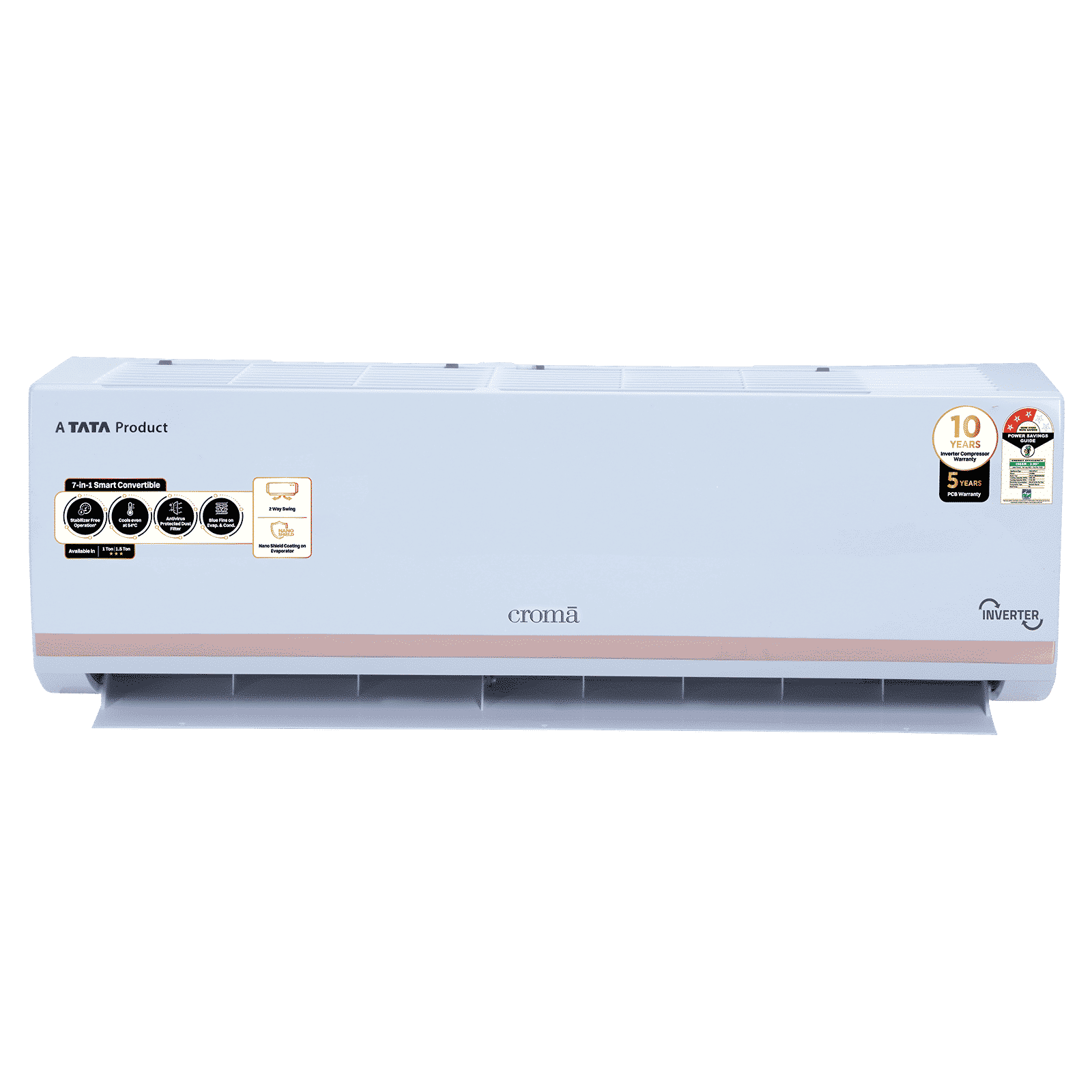 Croma 7 in 1 Convertible 1 Ton 3 Star Inverter Split AC with Temperature Sensor (2025 Model, Copper Condenser, CRLA012IND283264) Croma 7 in 1 Convertible 1 Ton 3 Star Inverter Split AC with Temperature Sensor (2025 Model, Copper Condenser, CRLA012IND283264)_15