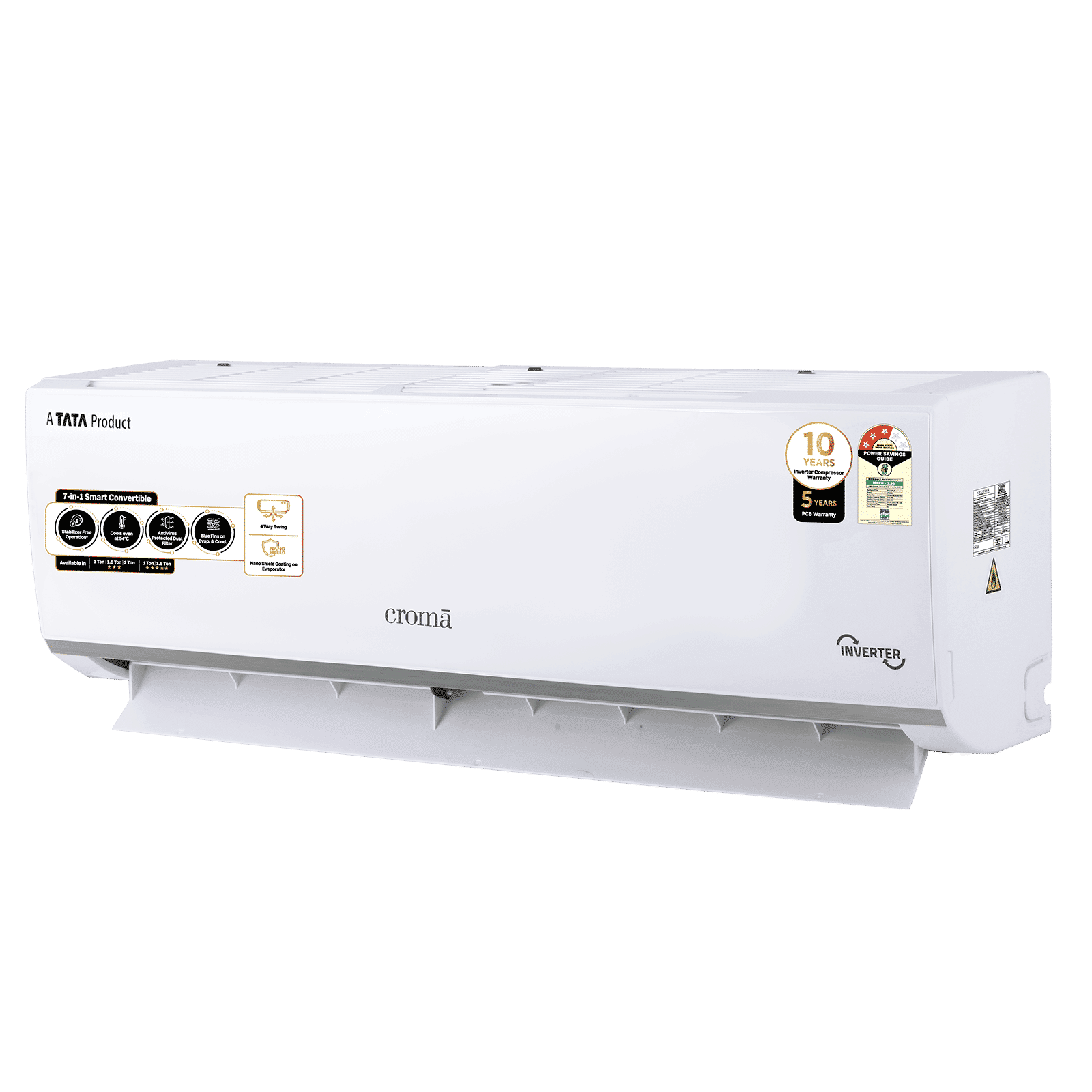 Croma 7 in 1 Convertible 1.5 Ton 3 Star Inverter Split AC with Temperature Sensor (2025 Model, Copper Condenser, CRLA018IND283267) Croma 7 in 1 Convertible 1.5 Ton 3 Star Inverter Split AC with Temperature Sensor (2025 Model, Copper Condenser, CRLA018IND283267)_21
