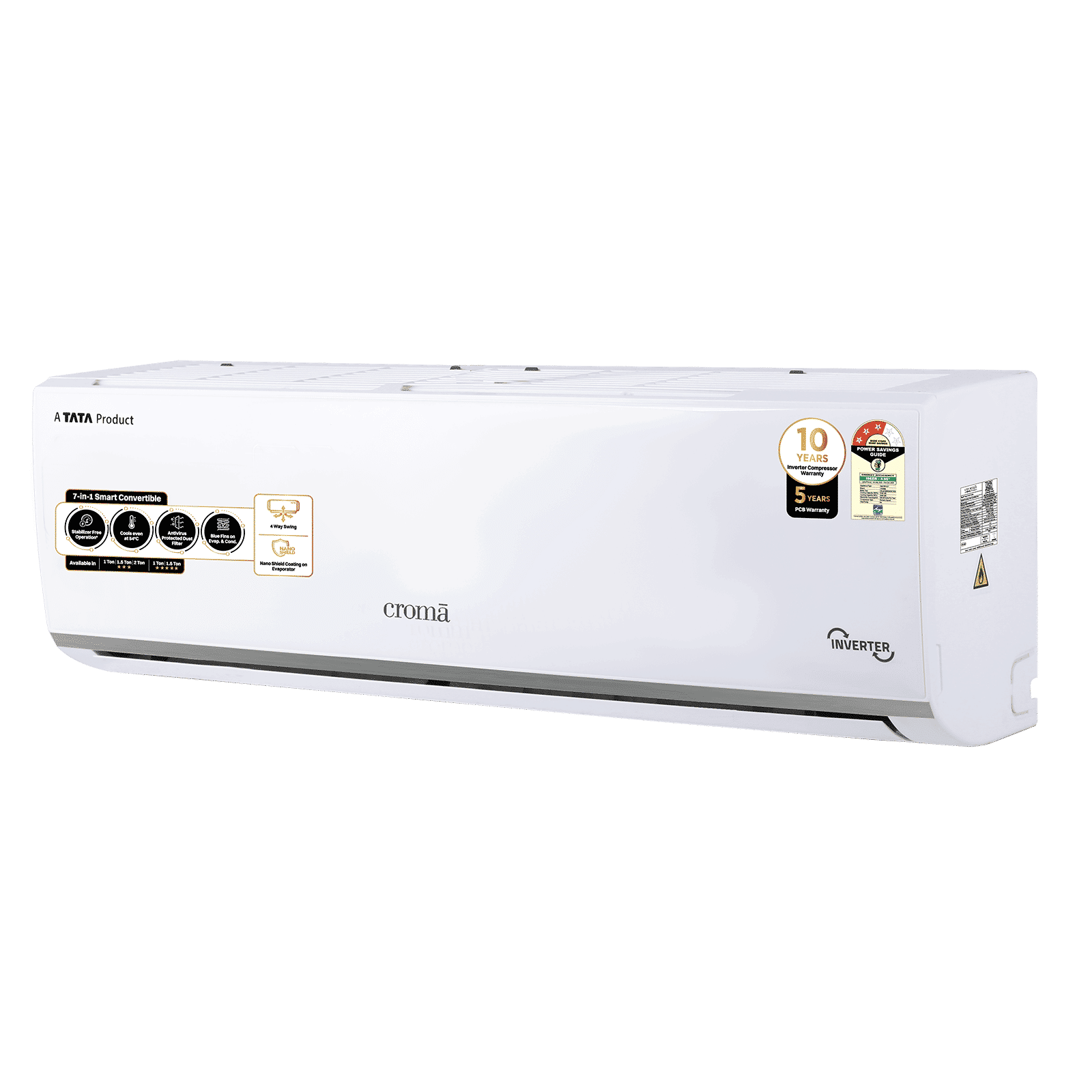 Croma 7 in 1 Convertible 1.5 Ton 3 Star Inverter Split AC with Temperature Sensor (2025 Model, Copper Condenser, CRLA018IND283267) Croma 7 in 1 Convertible 1.5 Ton 3 Star Inverter Split AC with Temperature Sensor (2025 Model, Copper Condenser, CRLA018IND283267)_10