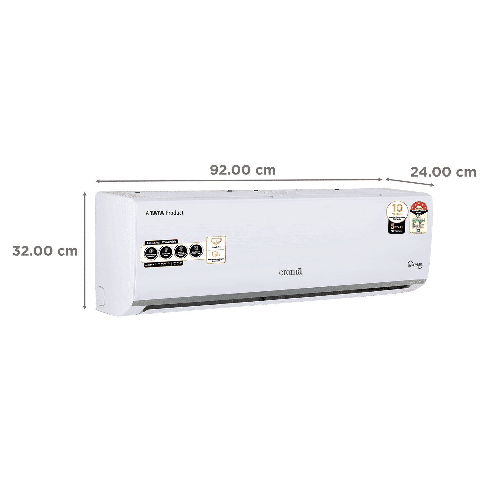 Croma 7 in 1 Convertible 1.5 Ton 5 Star Inverter Split AC with 4 Way Swing(2025 Model, Copper Condenser, CRLA018INF283269)_3