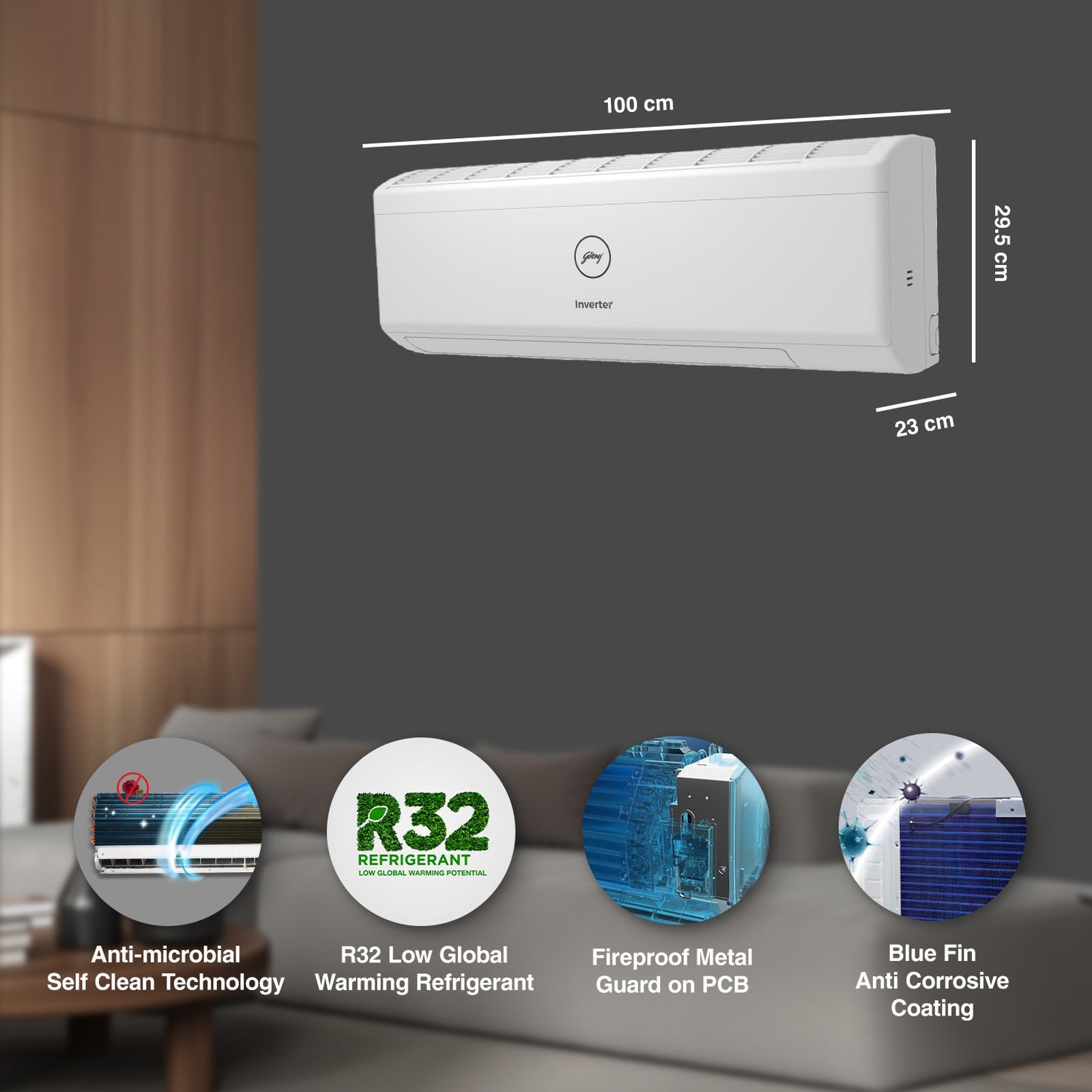 Godrej Turbo Chill Series Convertible 1.7 Ton 3 Star Inverter Split AC with Anti Freeze Thermostat (Copper Condenser, 40101701SD01370) Godrej Turbo Chill Series Convertible 1.7 Ton 3 Star Inverter Split AC with Anti Freeze Thermostat (Copper Condenser, 40101701SD01370)_10