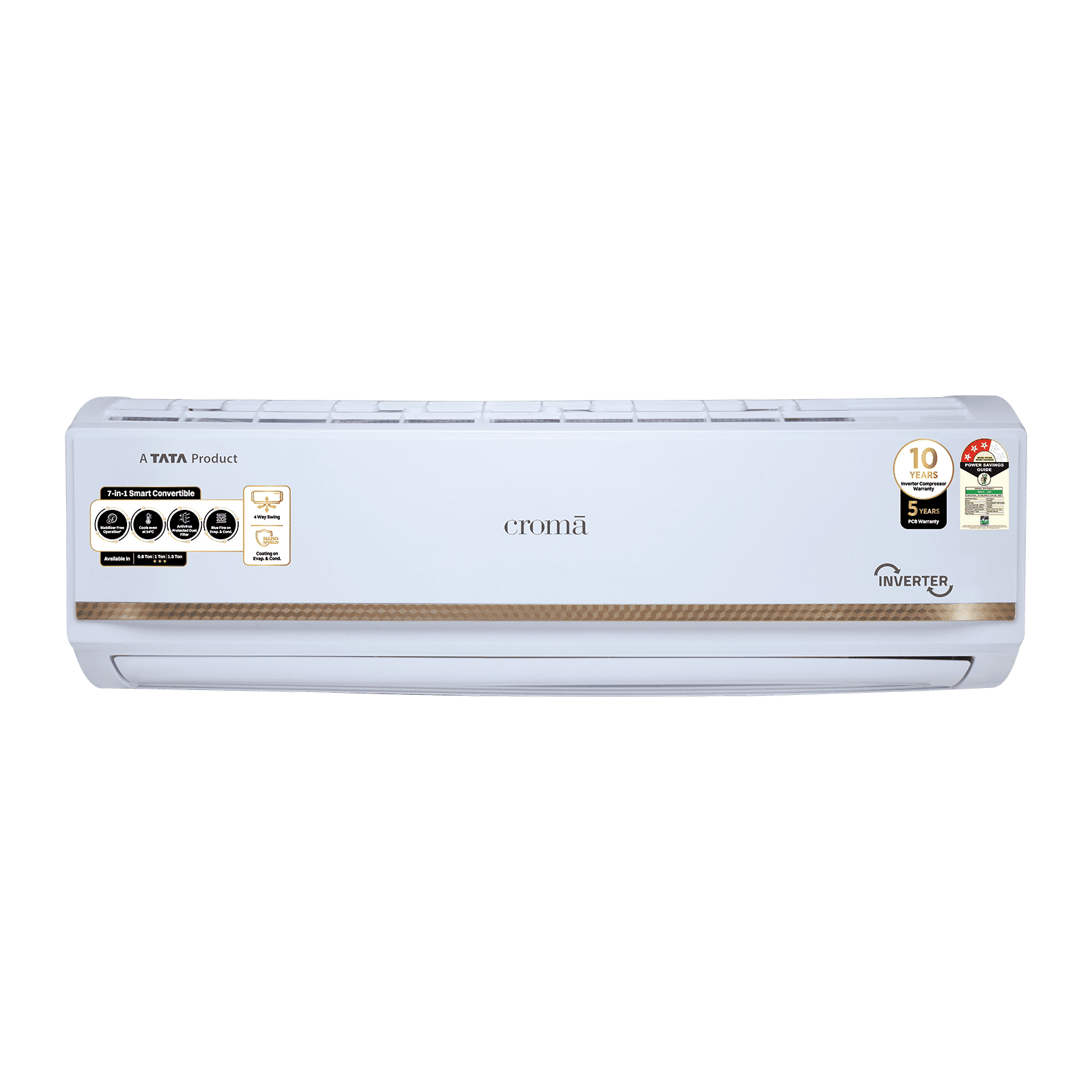 Croma 7 in 1 Convertible 0.8 Ton 3 Star Inverter Split AC with 4 way swing (2025 Model, Copper Condenser, CRLA009IND170270)_1