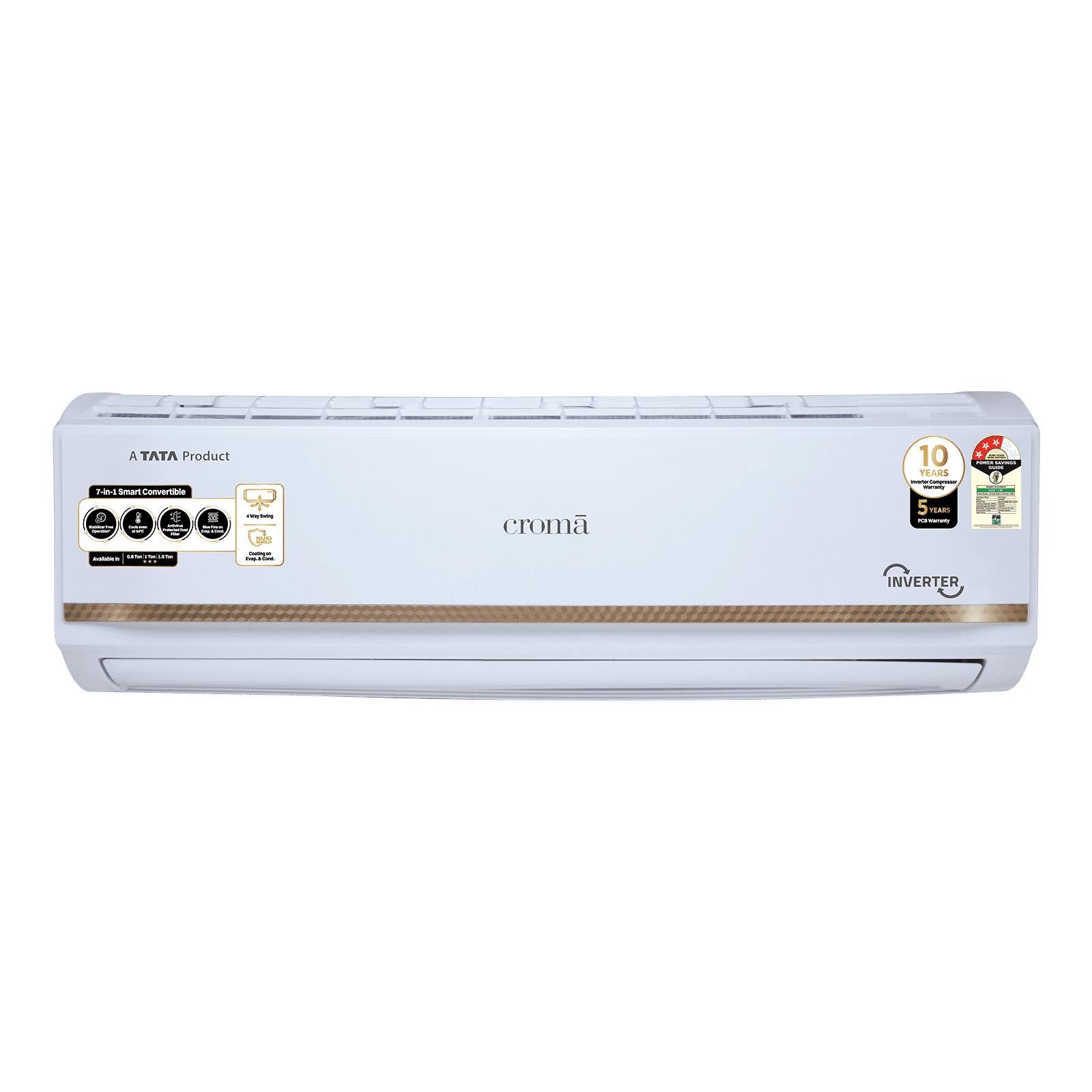 Croma 7 in 1 Convertible 1 Ton 3 Star Inverter Split AC with Temperature Sensor (2025 Model, Copper Condenser, CRLA012IND170271)_1