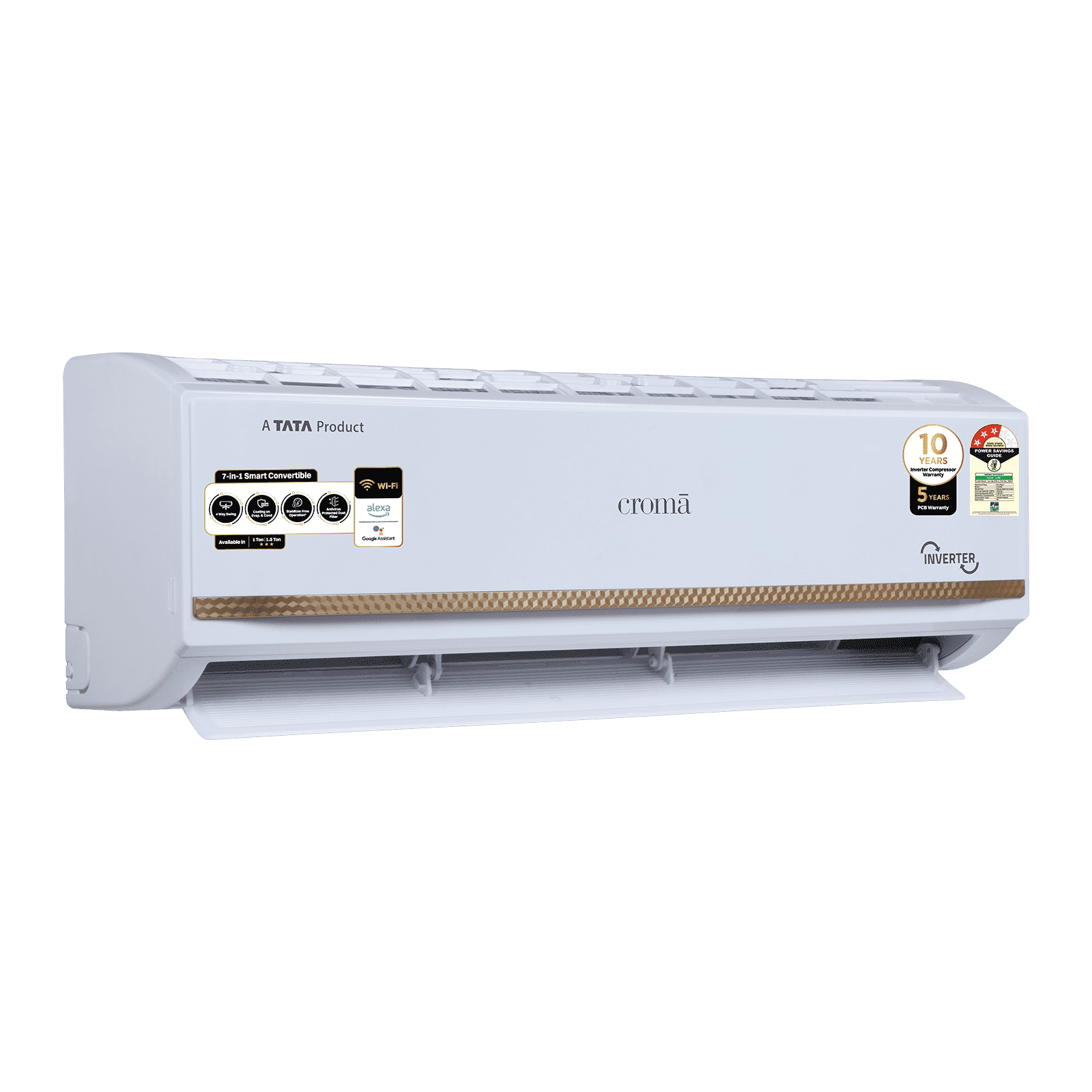 Croma 7 in 1 Convertible 1 Ton 3 Star Inverter Split Smart AC with Voice Assistant (2025 Model, Copper Condenser, CRLAS12IND170272) Croma 7 in 1 Convertible 1 Ton 3 Star Inverter Split Smart AC with Voice Assistant (2025 Model, Copper Condenser, CRLAS12IND170272)_11