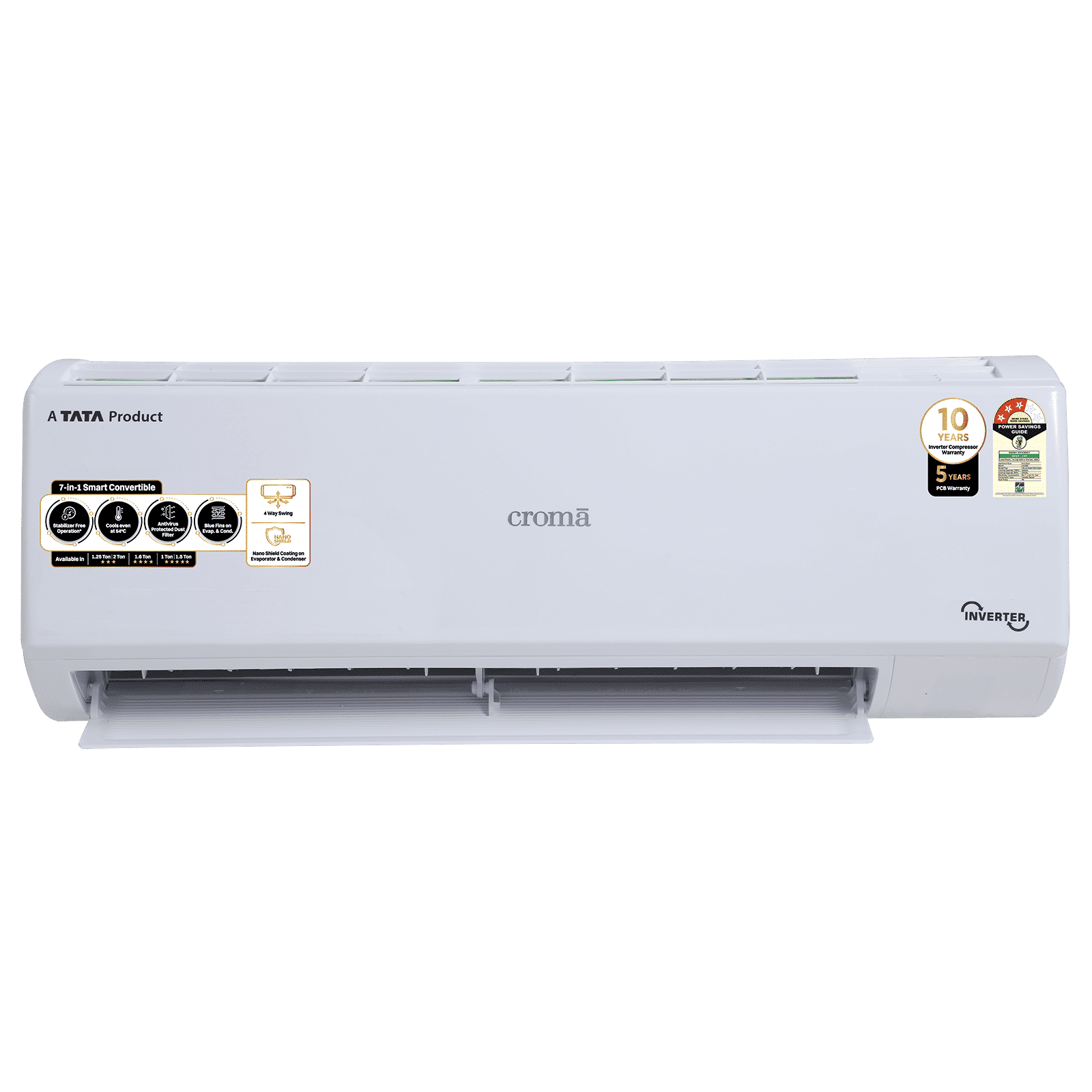 Croma 7 in 1 Convertible 1.25 Ton 3 Star Inverter Split AC with 4 way swing (2025 Model, Copper Condenser, CRLA014IND170274) Croma 7 in 1 Convertible 1.25 Ton 3 Star Inverter Split AC with 4 way swing (2025 Model, Copper Condenser, CRLA014IND170274)_11